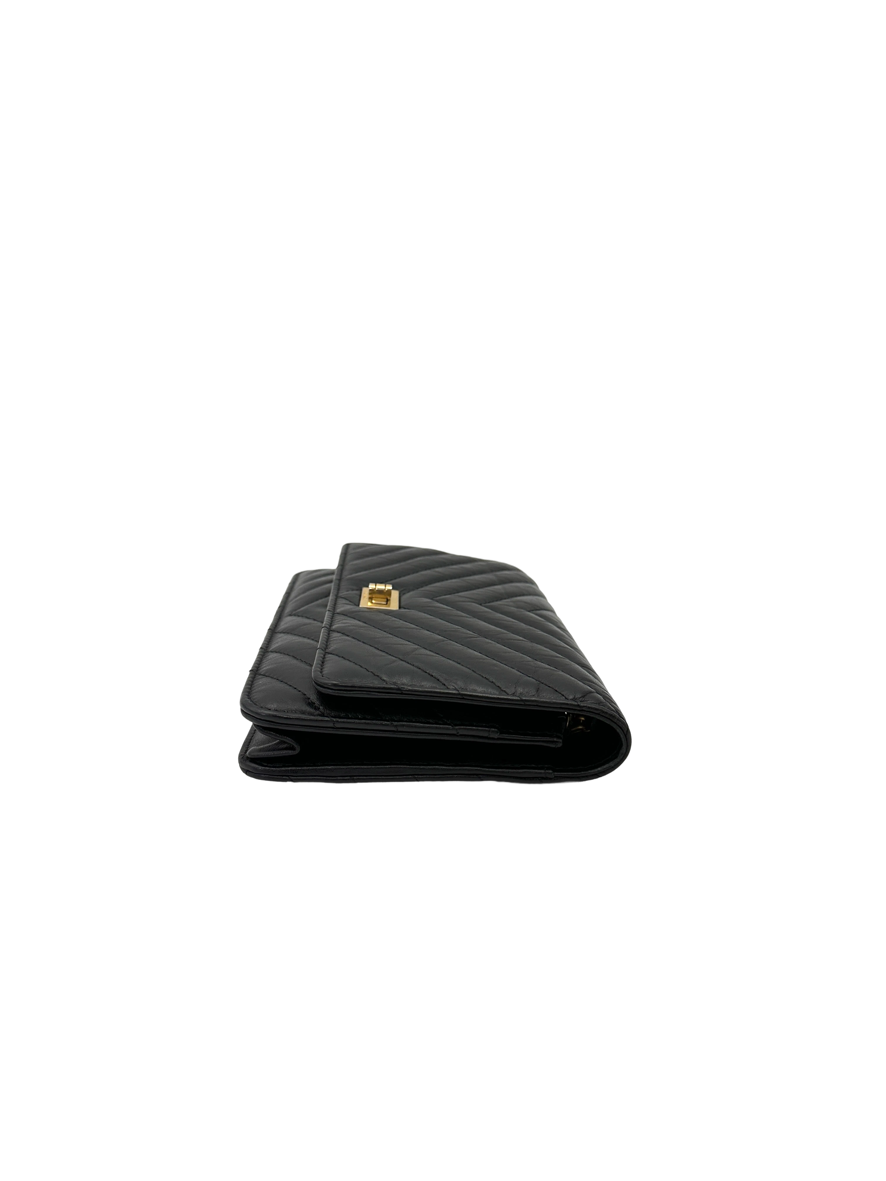 Chanel 2.55 Reissue Black Quilted Leather Wallet On Chain(28***45) CC2542