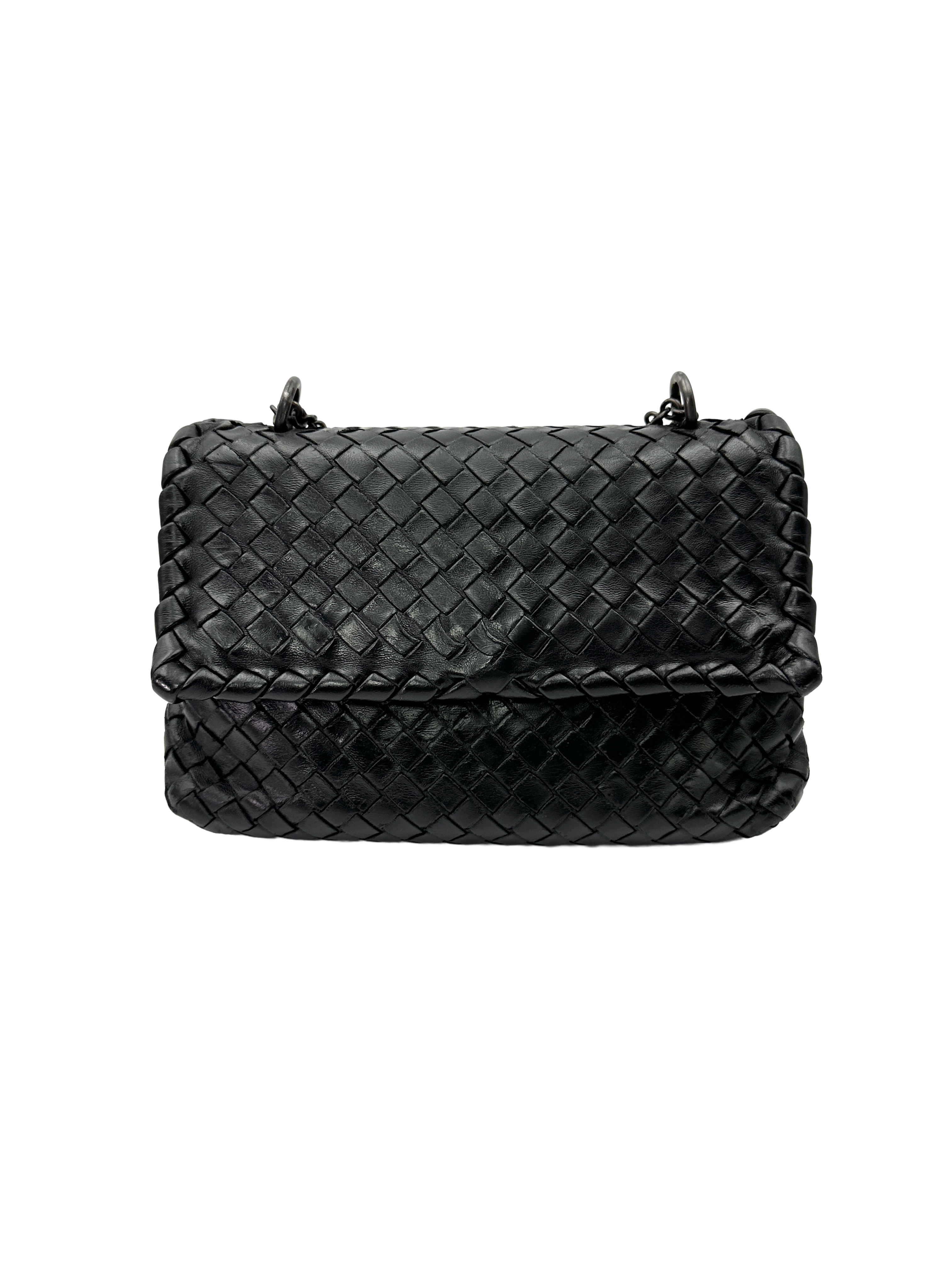 Bottega Veneta Olimpia Black Intrecciato Shoulder Bag BV142