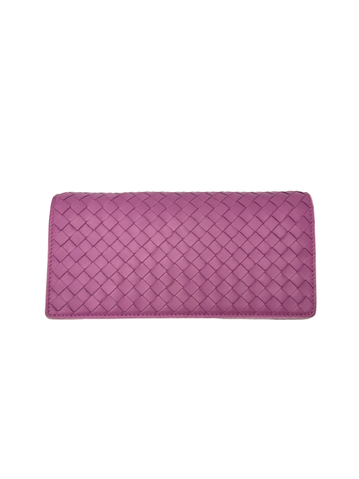 Bottega Veneta Pink Intrecciato Wallet On Chain BV141