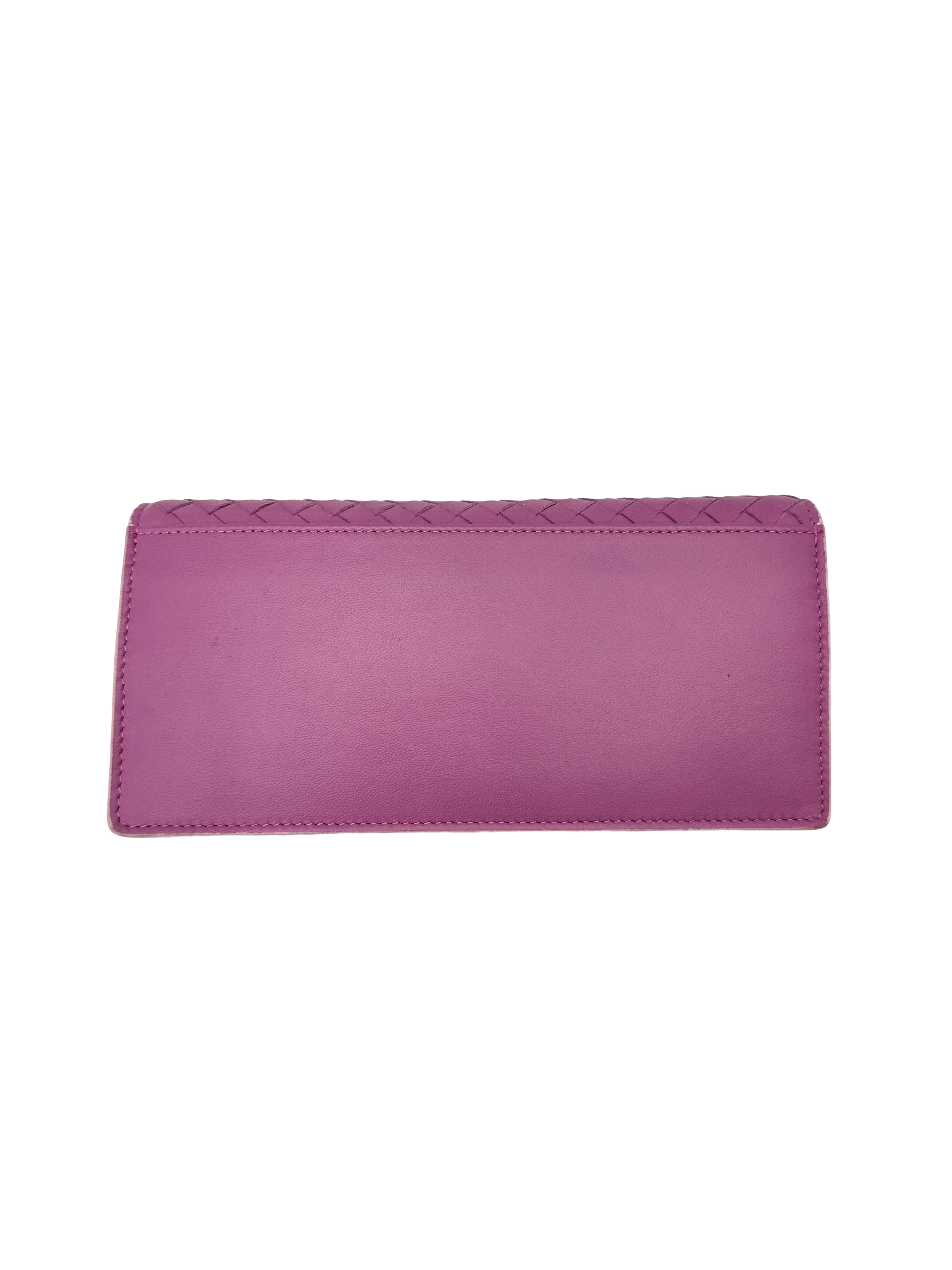Bottega Veneta Pink Intrecciato Wallet On Chain BV141