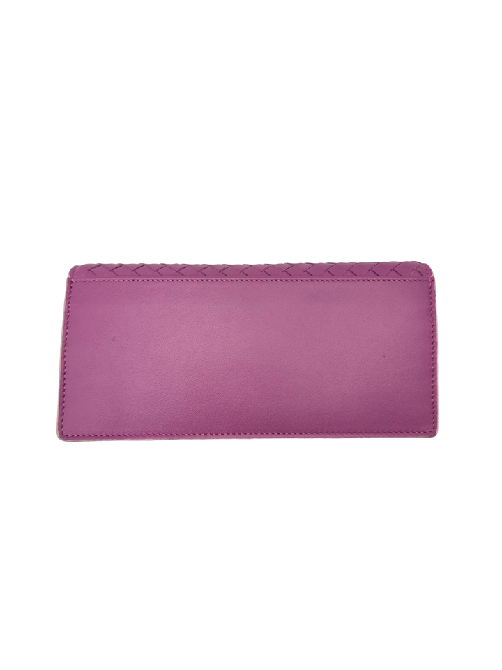 Bottega Veneta Pink Intrecciato Wallet On Chain BV141