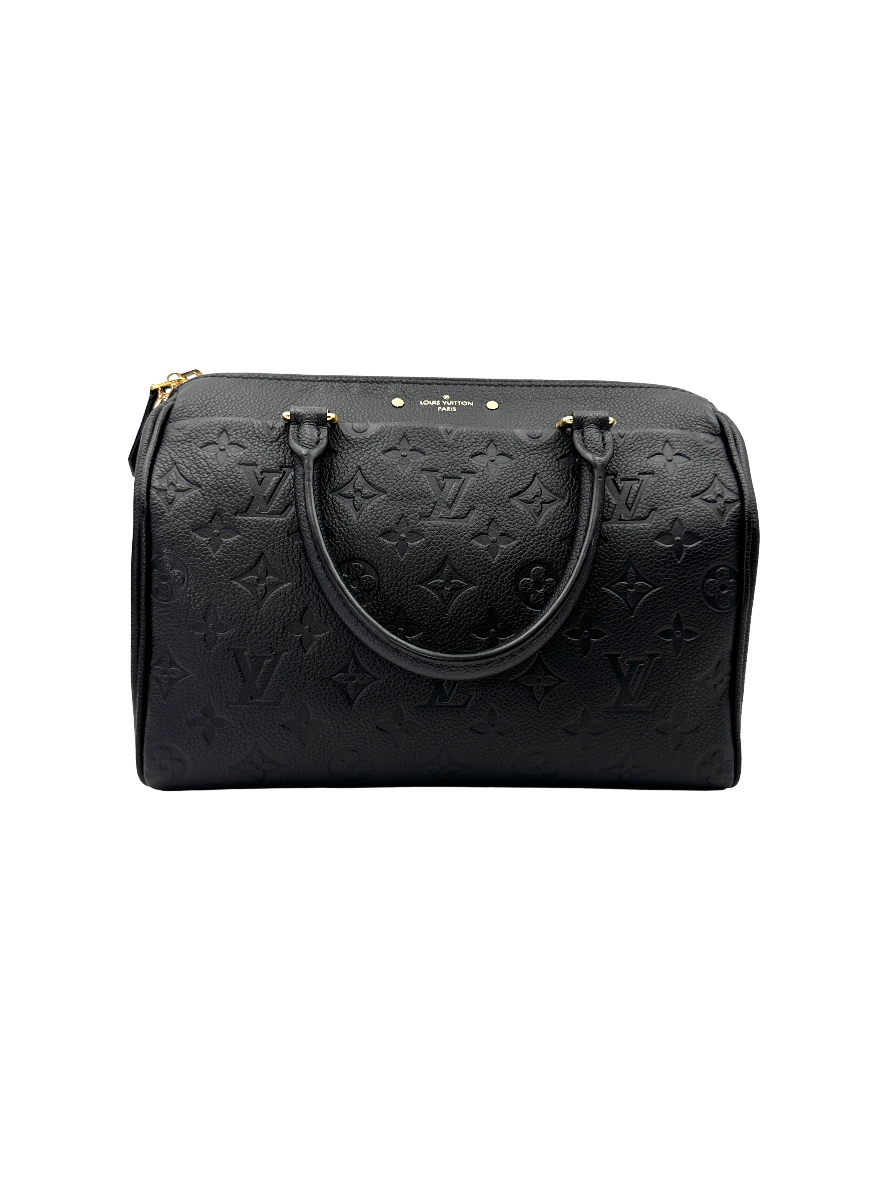 Louis Vuitton Speedy25 Black Monogram Empreinte Leather Handle Bag LV3323