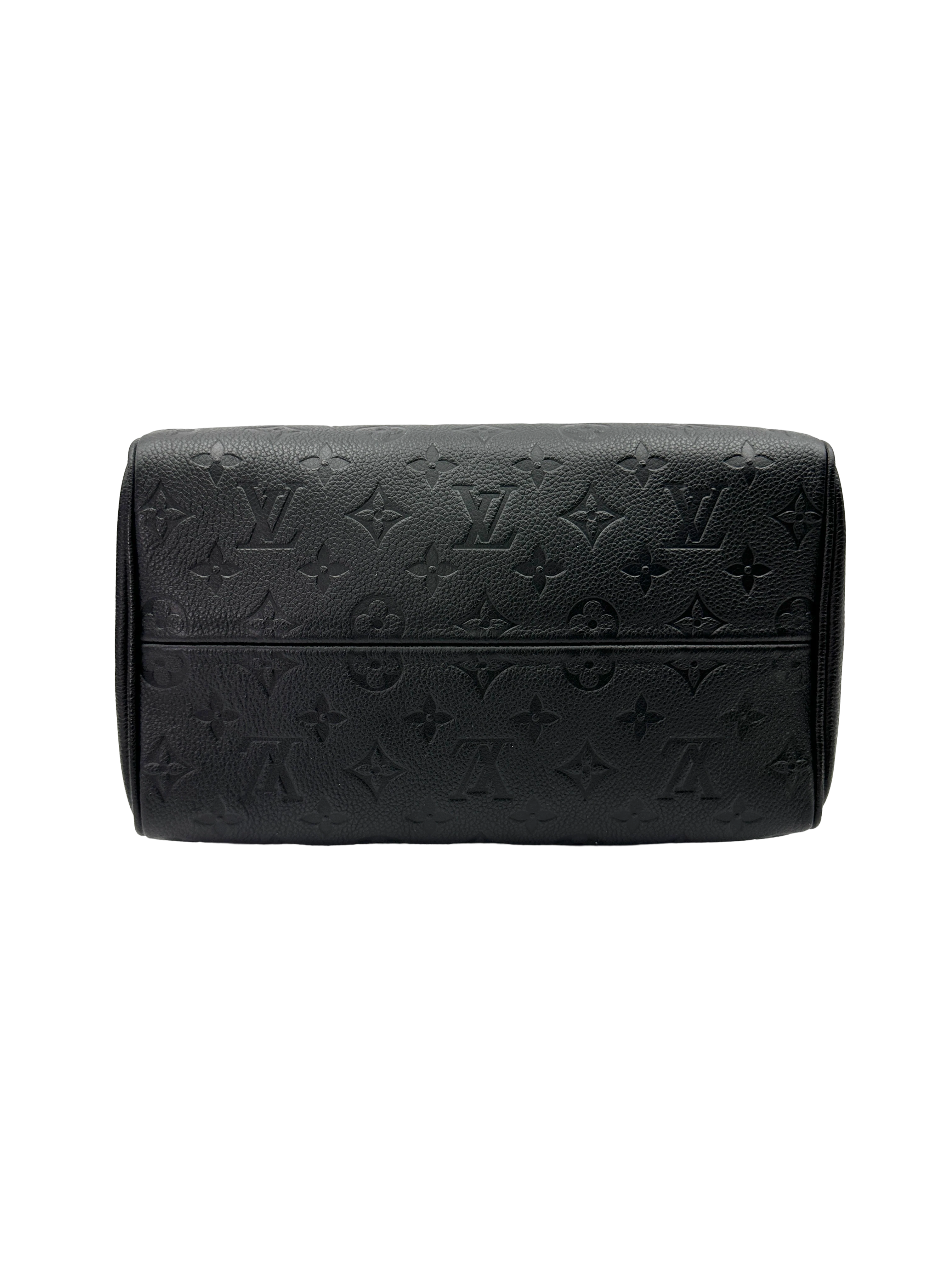 Louis Vuitton Speedy25 Black Monogram Empreinte Leather Handle Bag LV3323