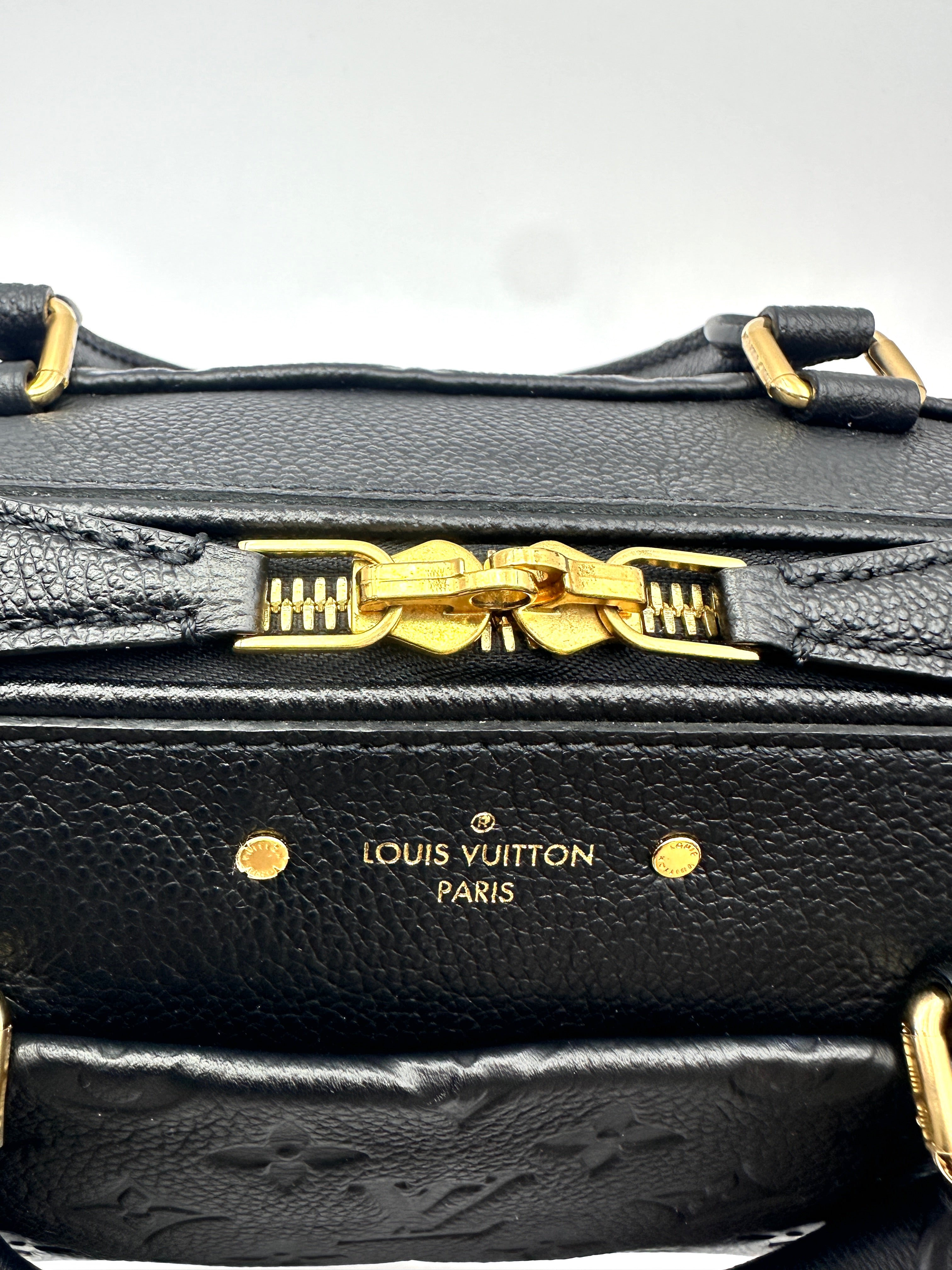 Louis Vuitton Speedy25 Black Monogram Empreinte Leather Handle Bag LV3323