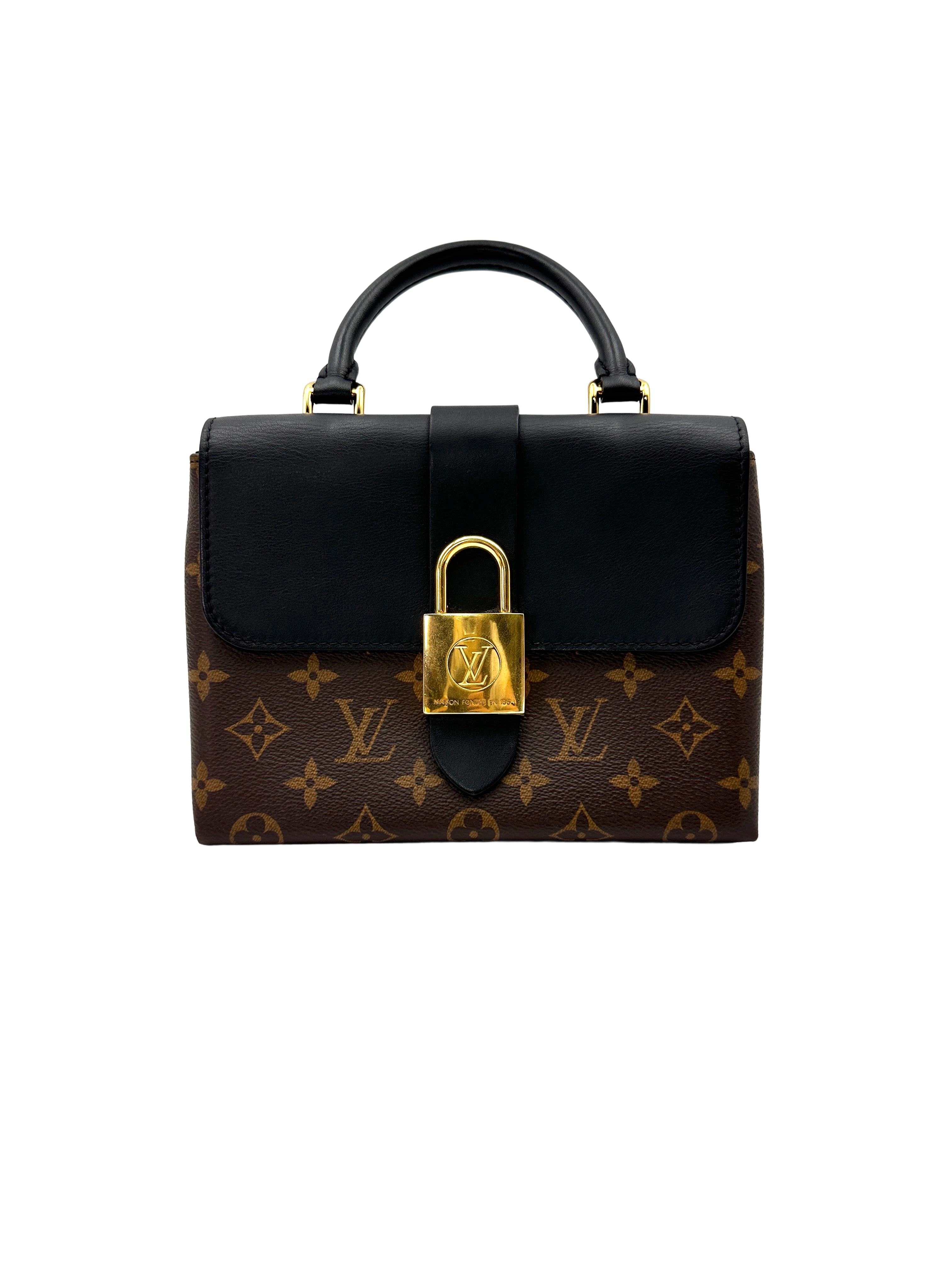 Louis Vuitton Locky Monogram Canvas & Black Leather Handle Bag LV3324
