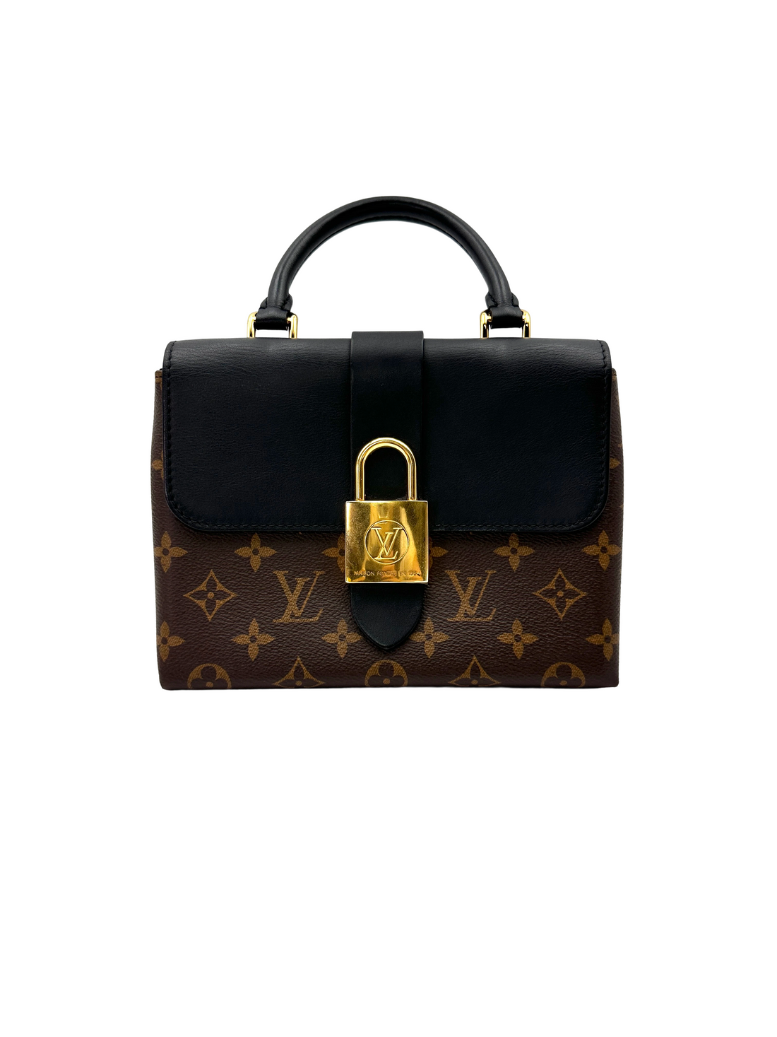 Louis Vuitton Locky Monogram Canvas & Black Leather Handle Bag LV3324