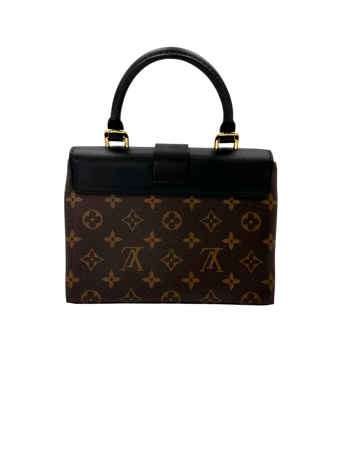 Louis Vuitton Locky Monogram Canvas & Black Leather Handle Bag LV3324