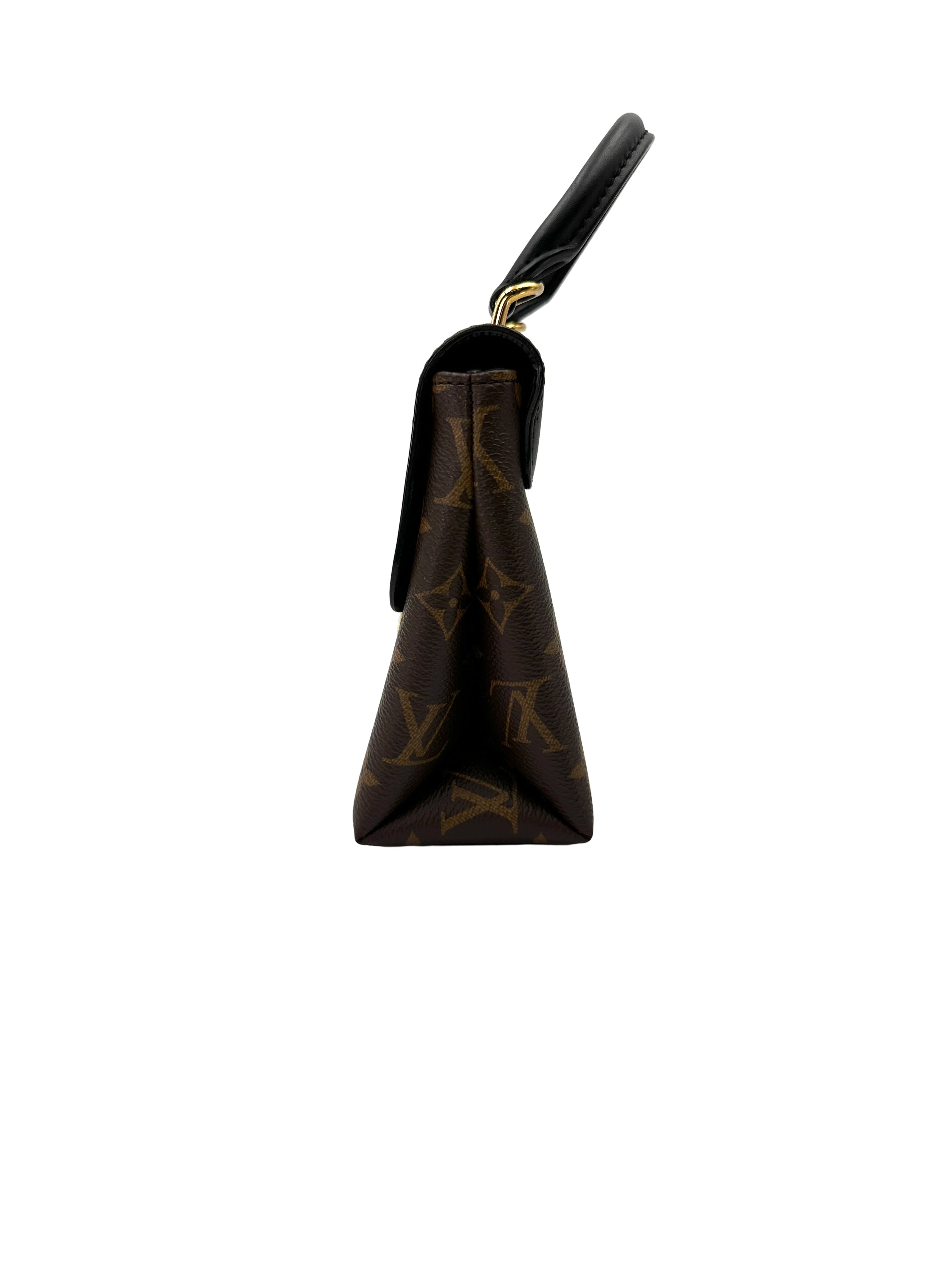 Louis Vuitton Locky Monogram Canvas & Black Leather Handle Bag LV3324