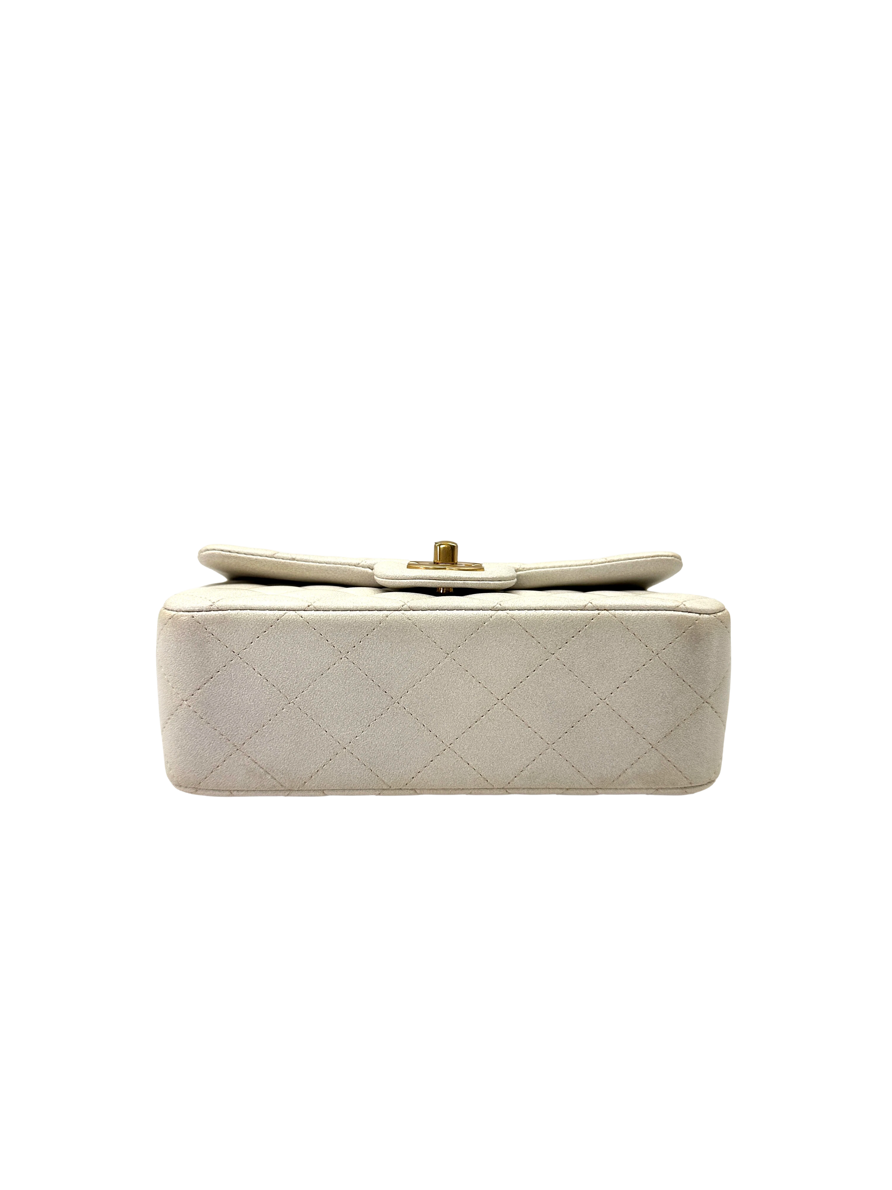 Chanel White Quilted Leather Top Handle Flap Bag(31***92) CC2549