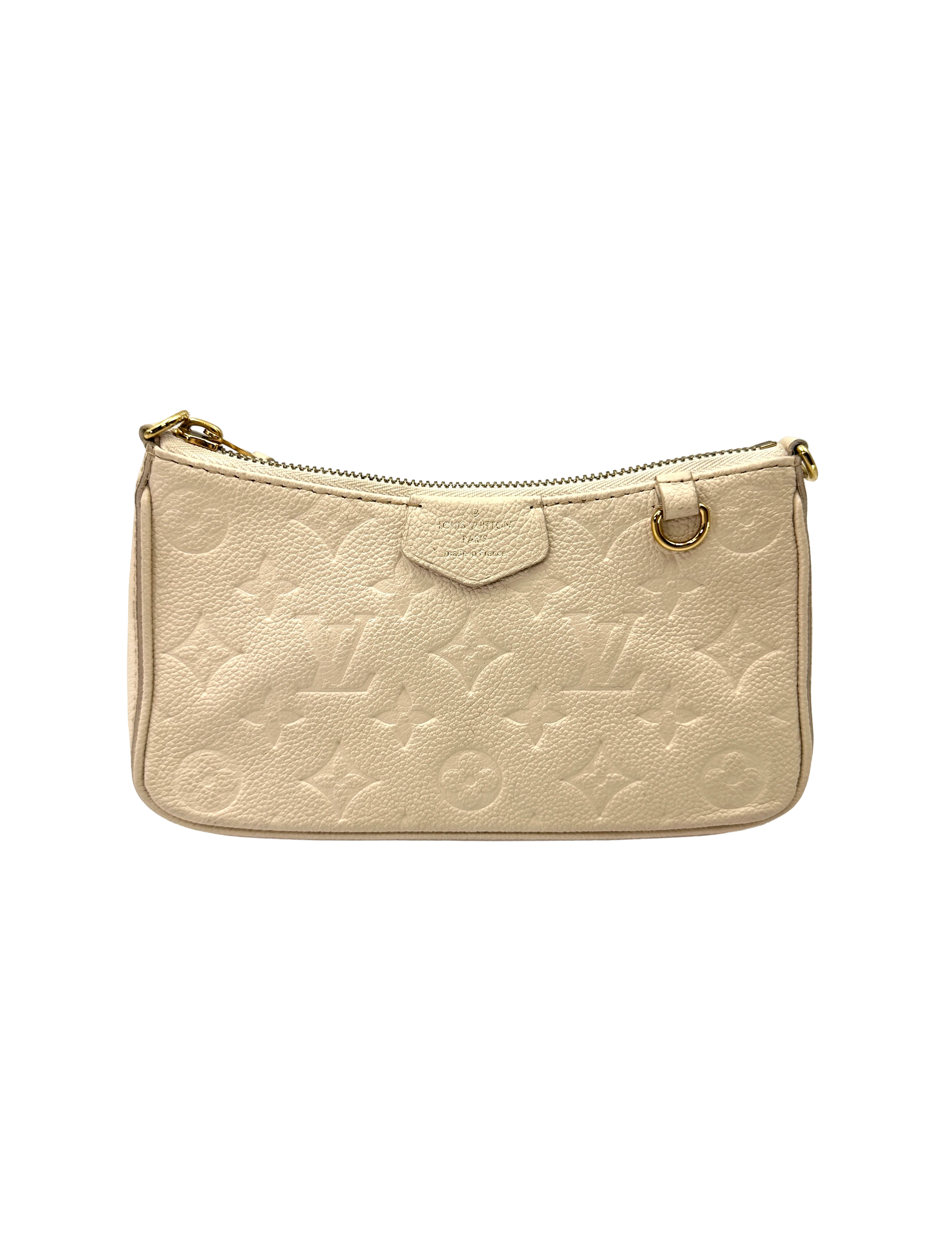 Louis Vuitton Easy Pouch On Strap White Monogram Empreinte Leather Pouch LV3325