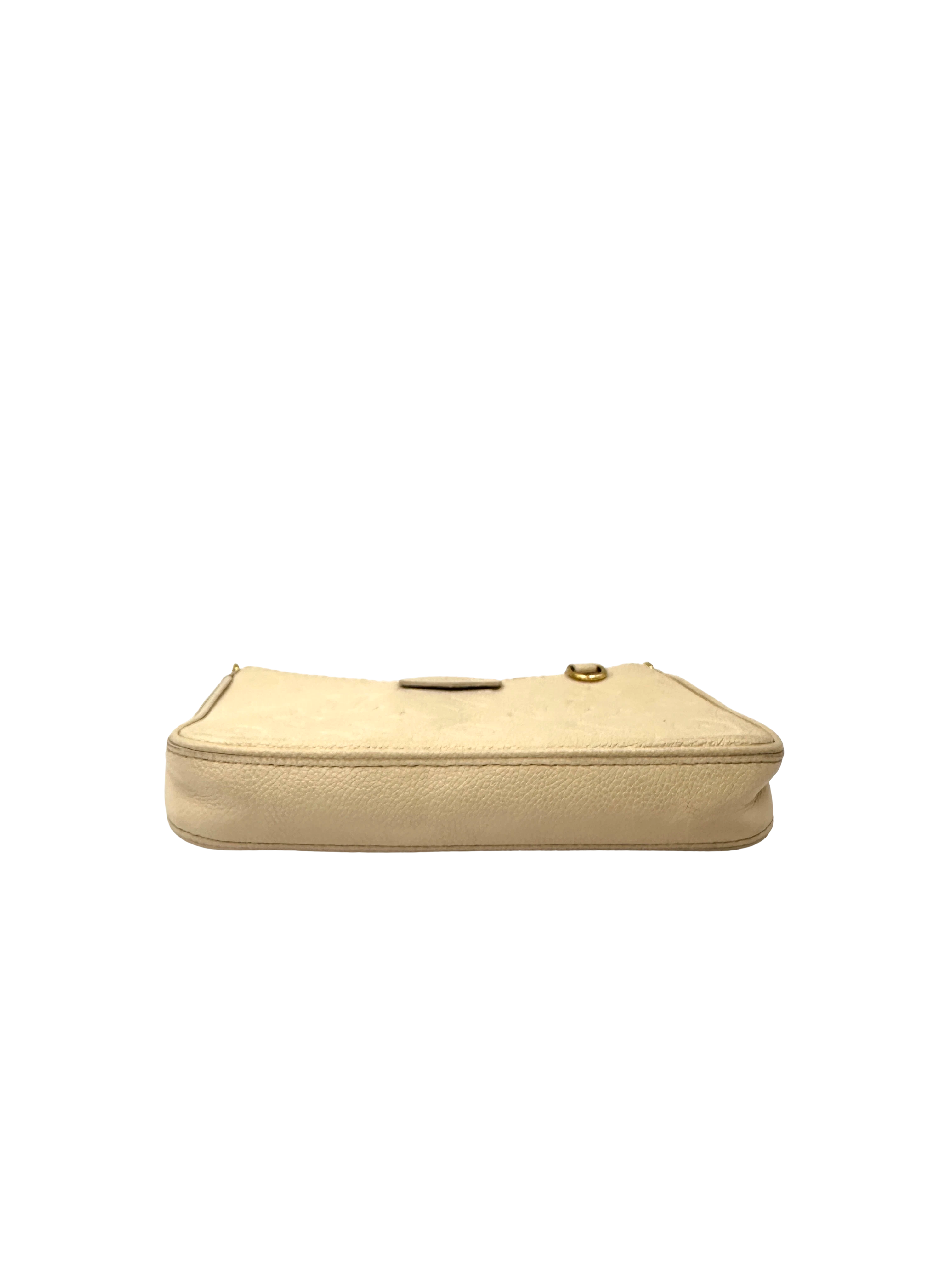 Louis Vuitton Easy Pouch On Strap White Monogram Empreinte Leather Pouch LV3325