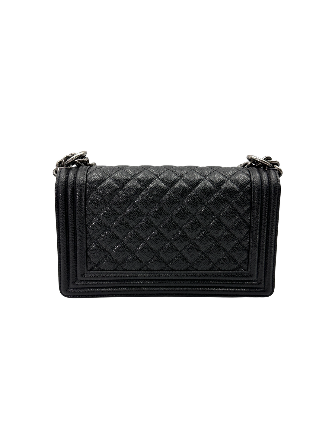 Chanel LeBoy Black Quilted Leather Flap Bag With Silver Buckle(16***57) CC2551