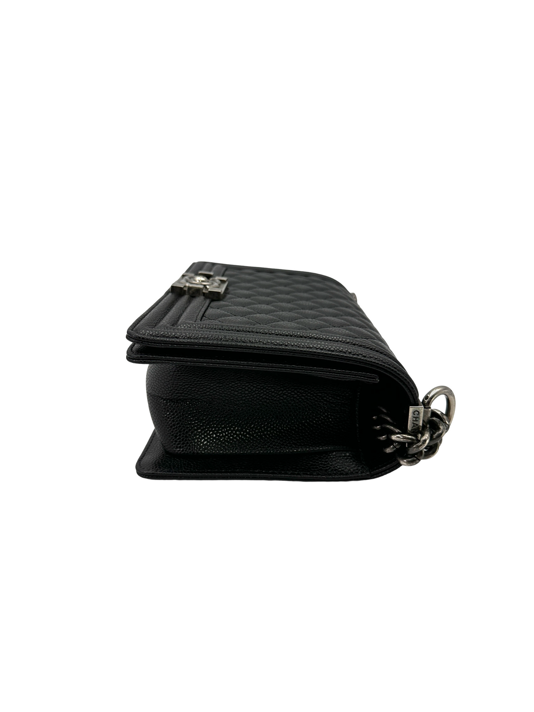 Chanel LeBoy Black Quilted Leather Flap Bag With Silver Buckle(16***57) CC2551