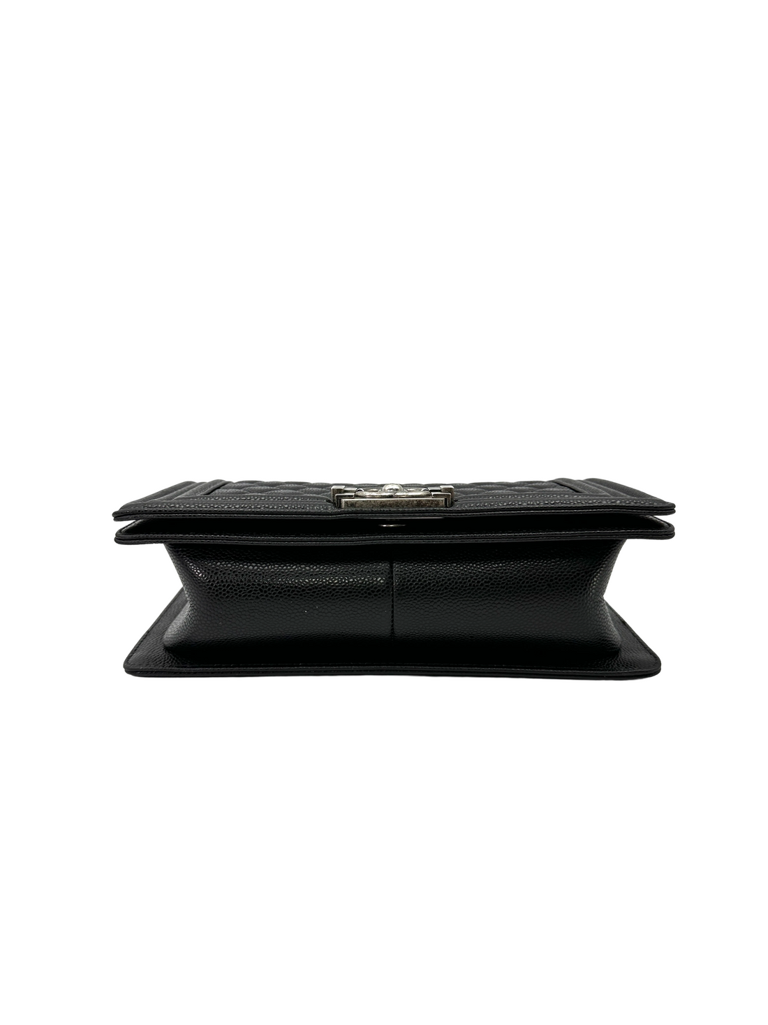 Chanel LeBoy Black Quilted Leather Flap Bag With Silver Buckle(16***57) CC2551