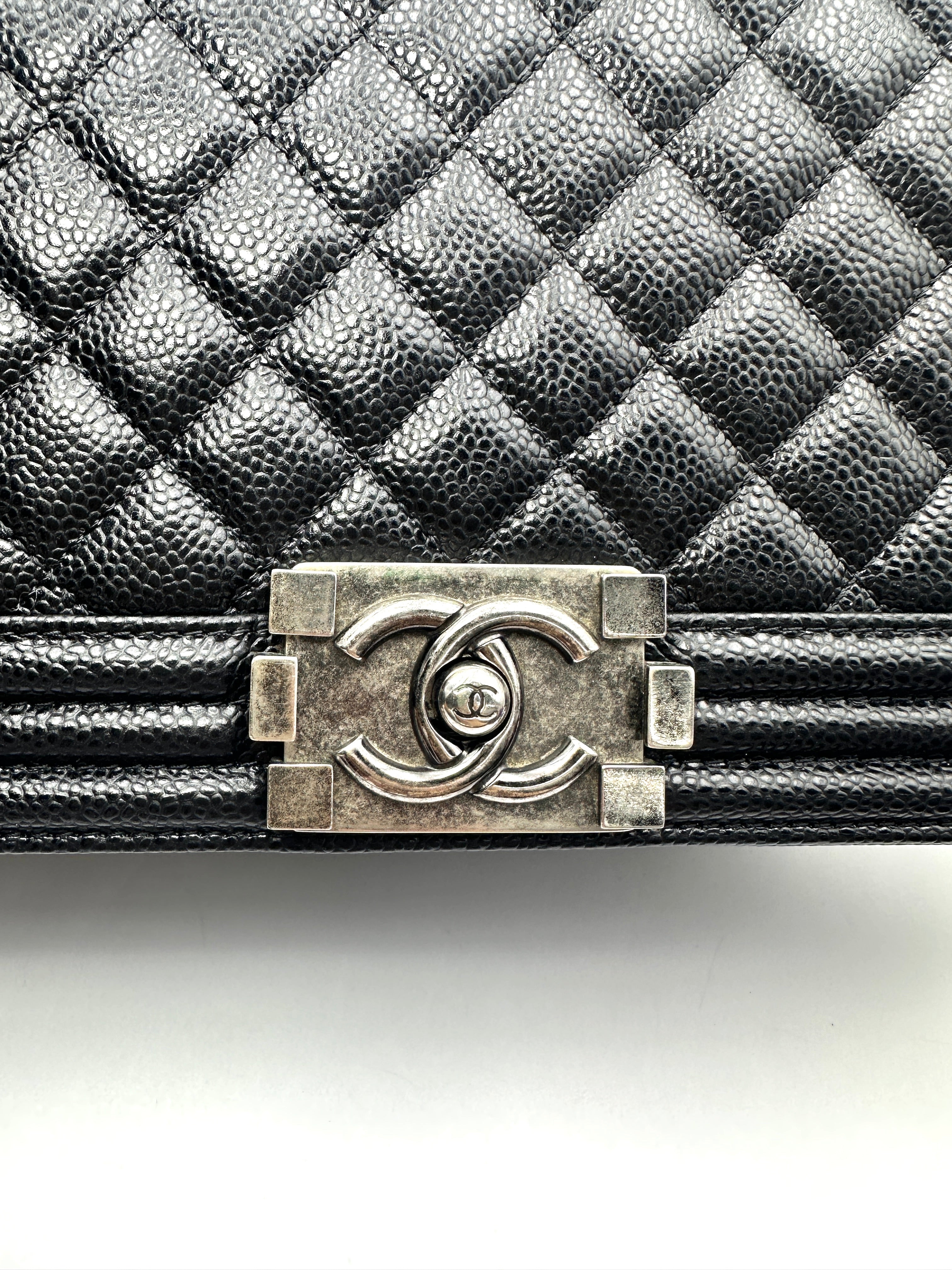 Chanel LeBoy Black Quilted Leather Flap Bag With Silver Buckle(16***57) CC2551