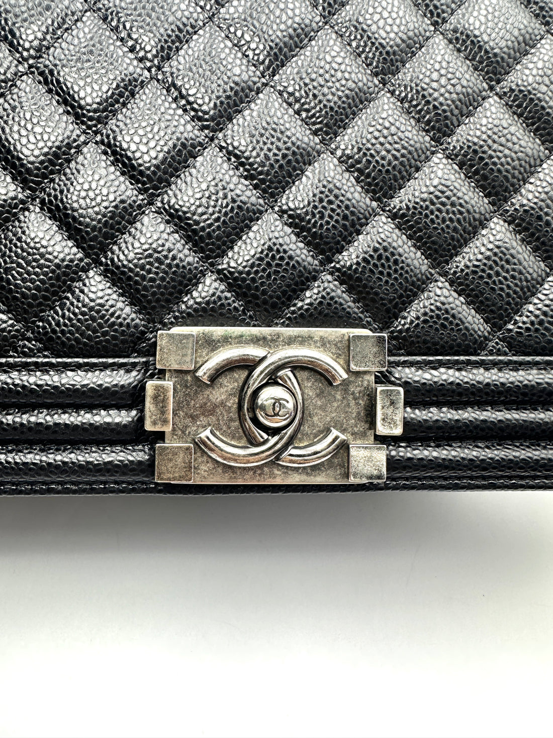Chanel LeBoy Black Quilted Leather Flap Bag With Silver Buckle(16***57) CC2551