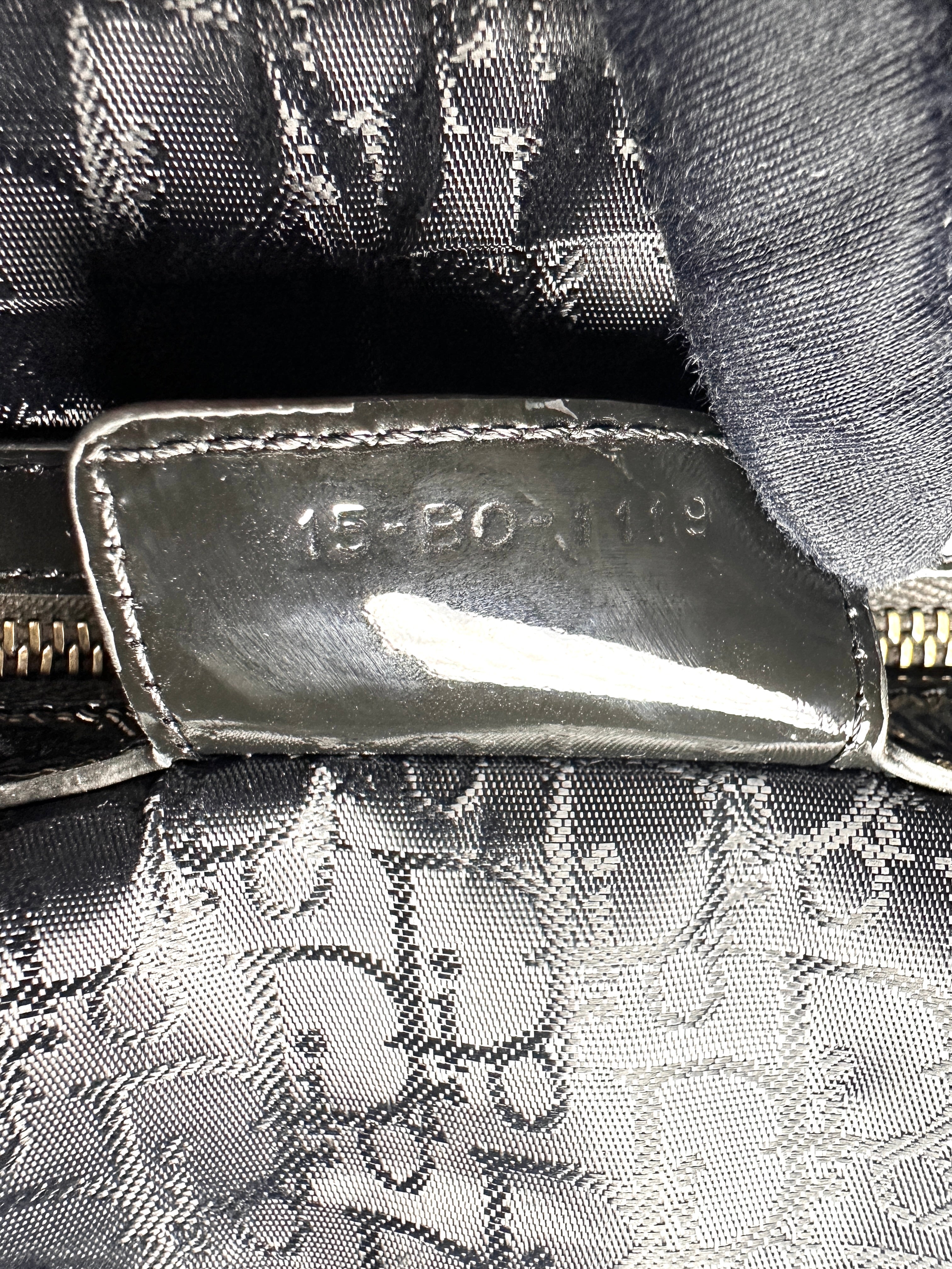 Christian Dior Lady Dior Black Cannage Patent Leather Handle Bag DR931