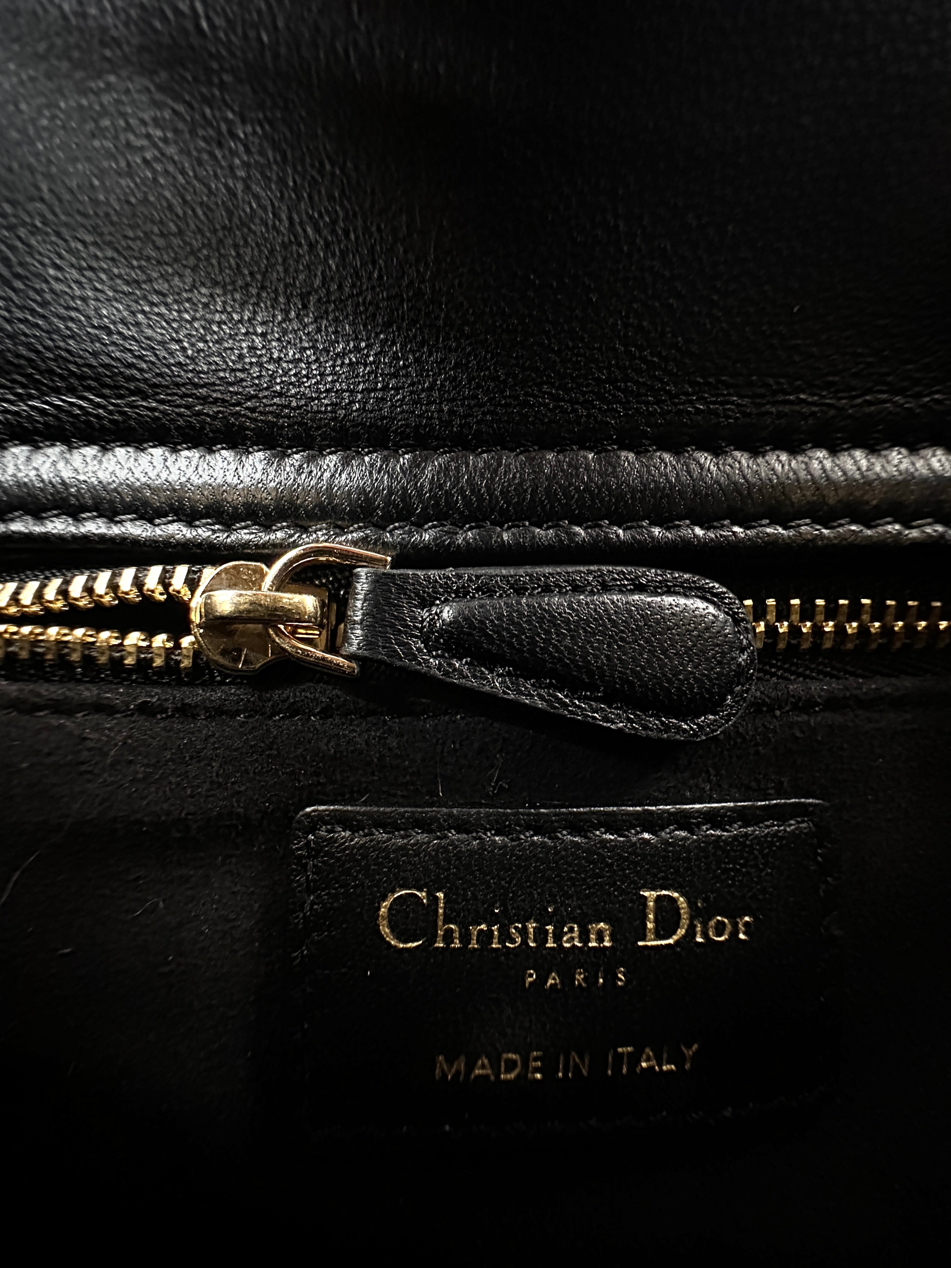 Christian Dior Lady Dior Black Cannage Lambskin Handle Bag DR928