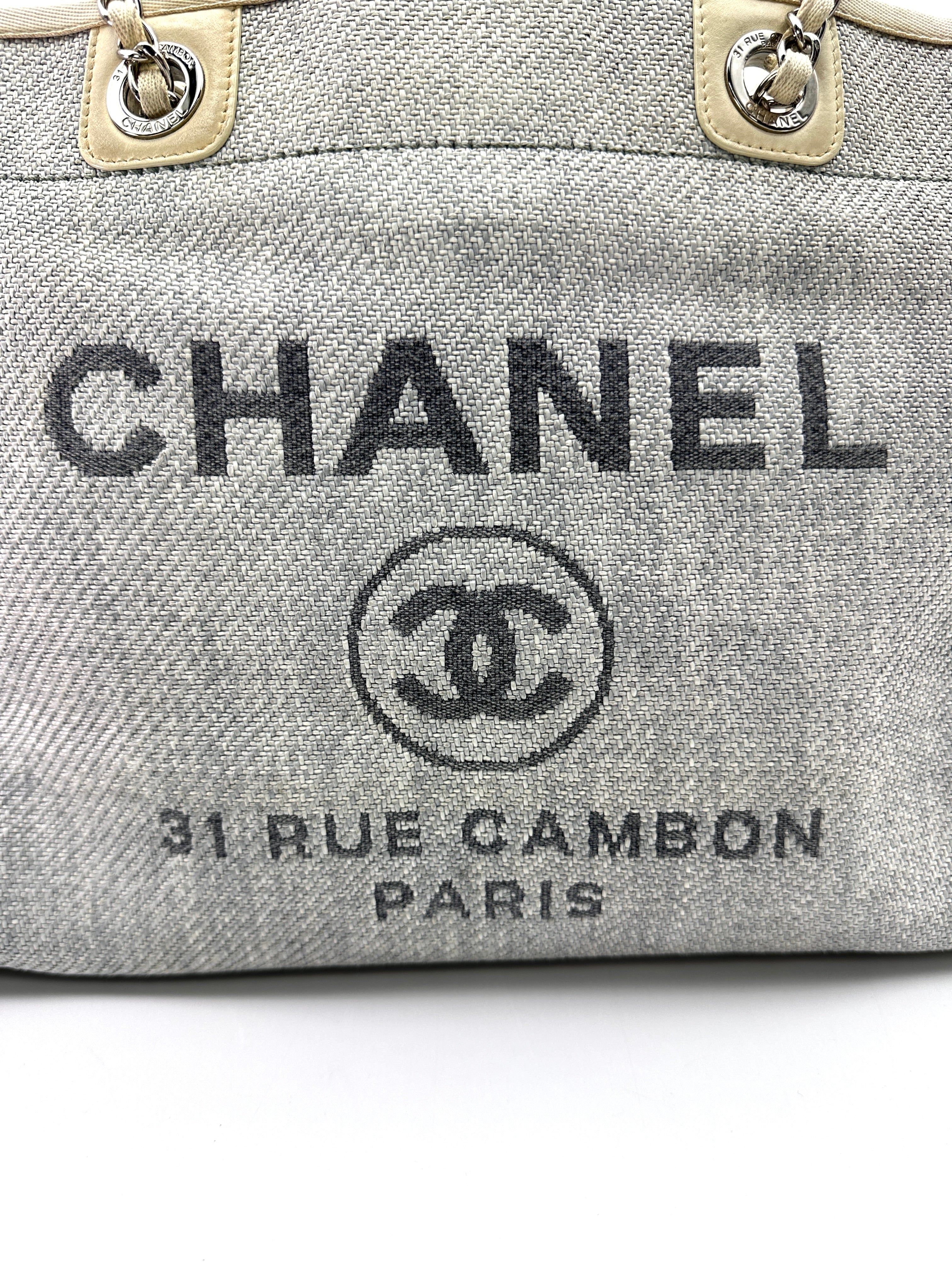 Chanel Deauville White/Blue Canvas Tote Handle Bag(18***89) CC2561