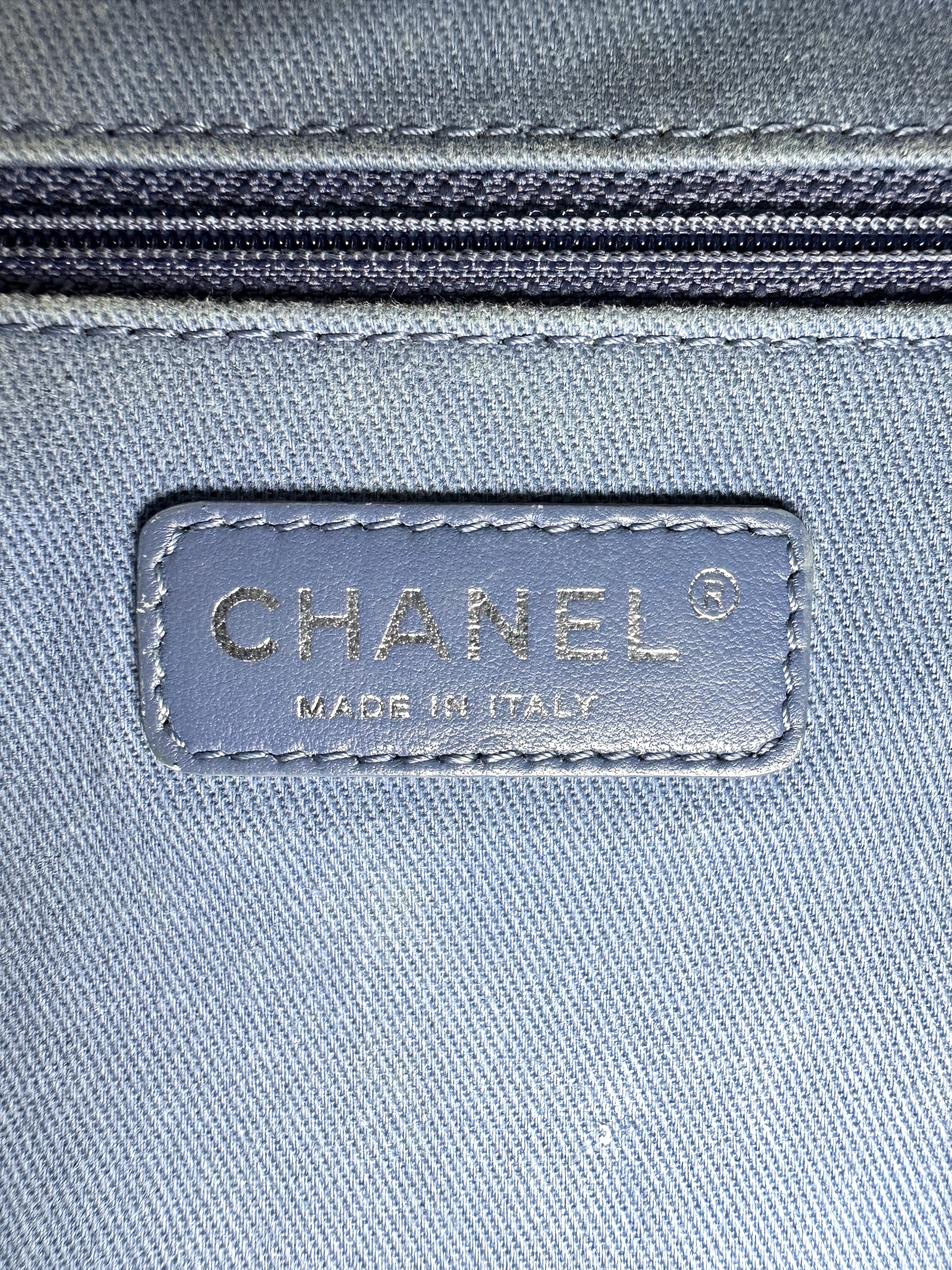 Chanel Deauville White/Blue Canvas Tote Handle Bag(18***89) CC2561