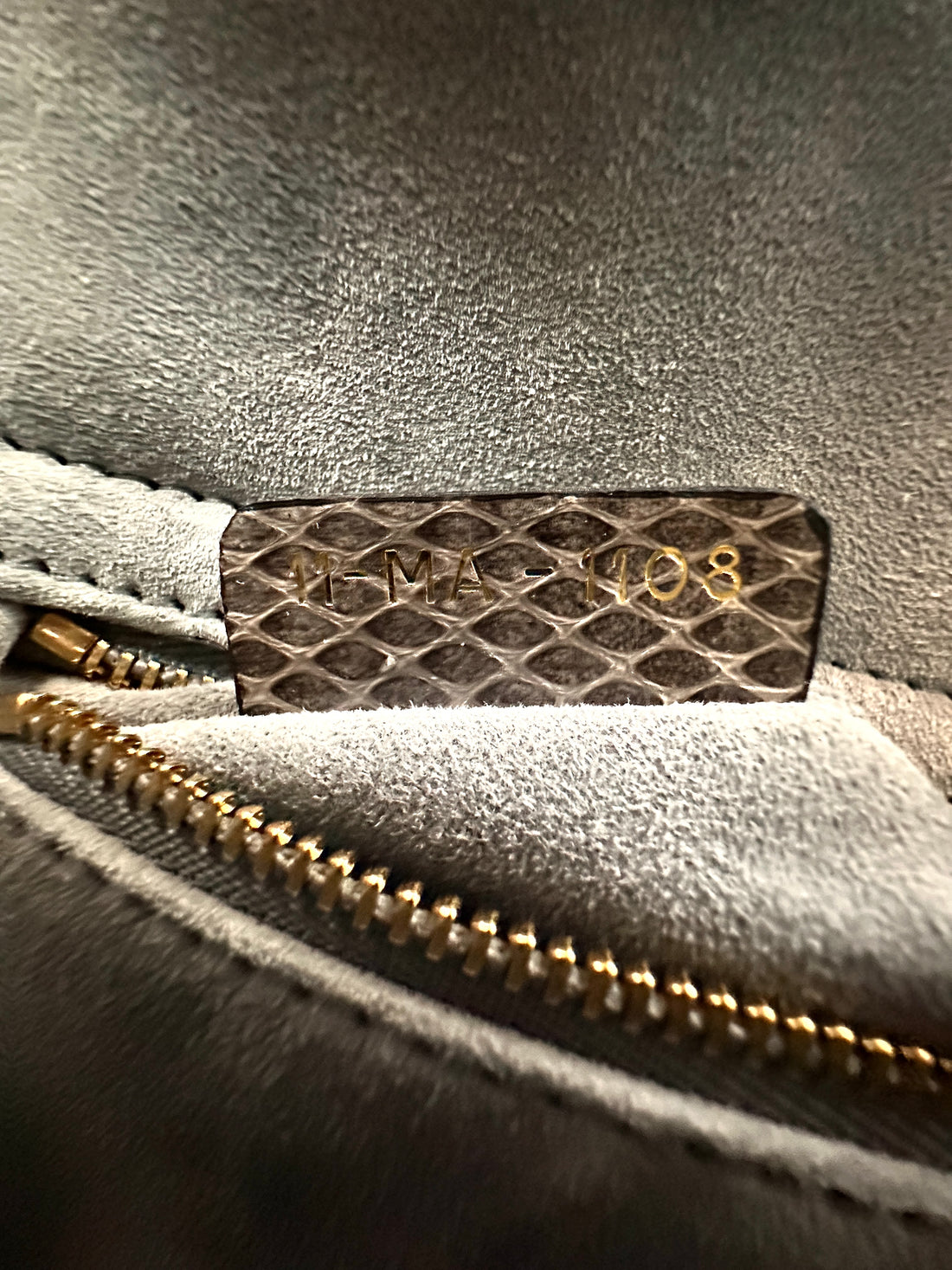 Christian Dior Lady Dior Grey Python Leather Handle Bag DR930