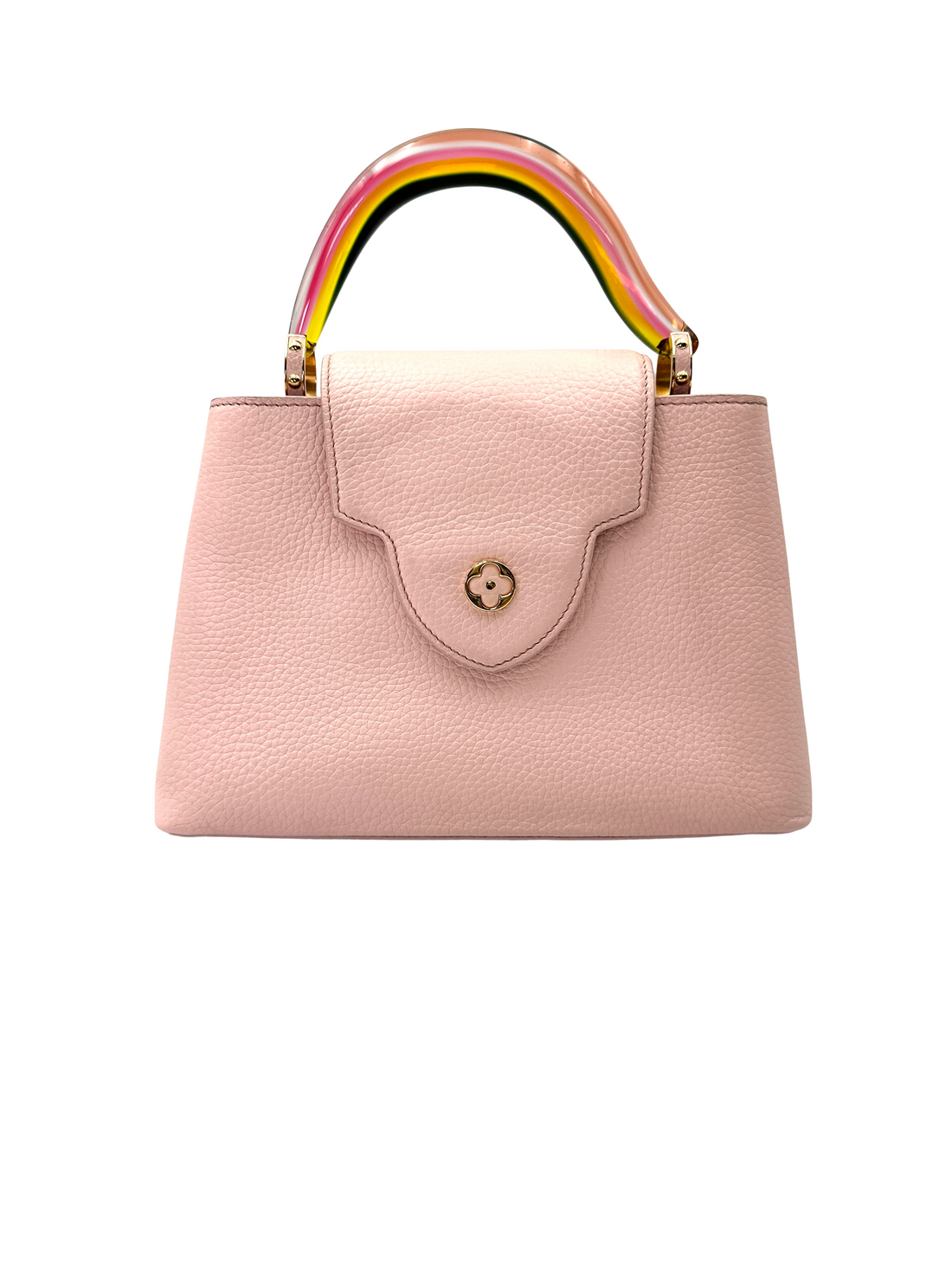 Louis Vuitton Capucines BB Pink Taurillon Leather Rainbow Ombre Handle Bag LV3338