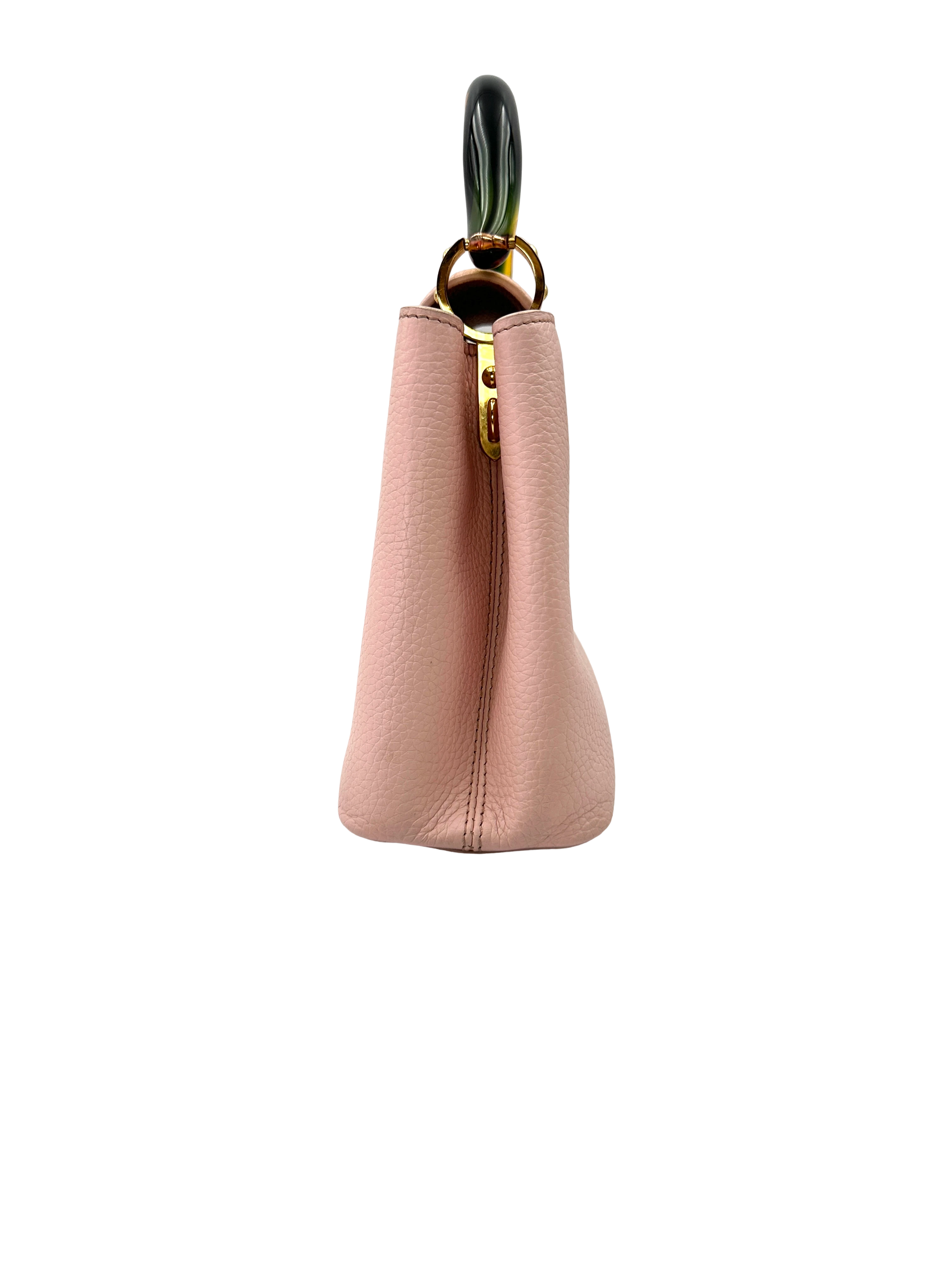 Louis Vuitton Capucines BB Pink Taurillon Leather Rainbow Ombre Handle Bag LV3338