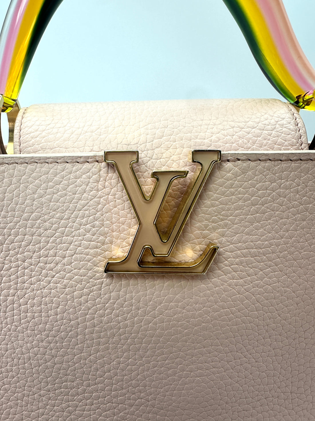 Louis Vuitton Capucines BB Pink Taurillon Leather Rainbow Ombre Handle Bag LV3338