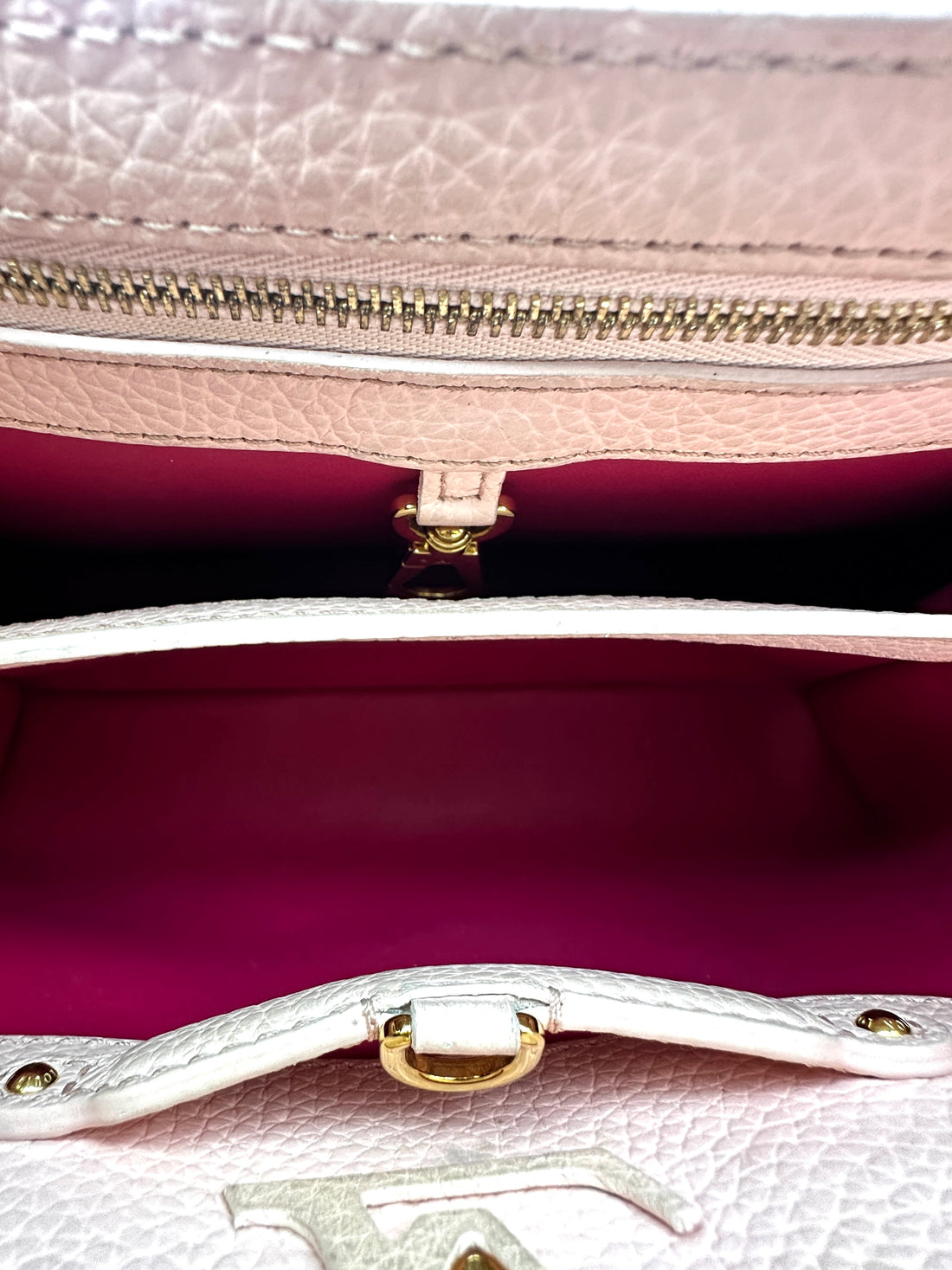 Louis Vuitton Capucines BB Pink Taurillon Leather Rainbow Ombre Handle Bag LV3338