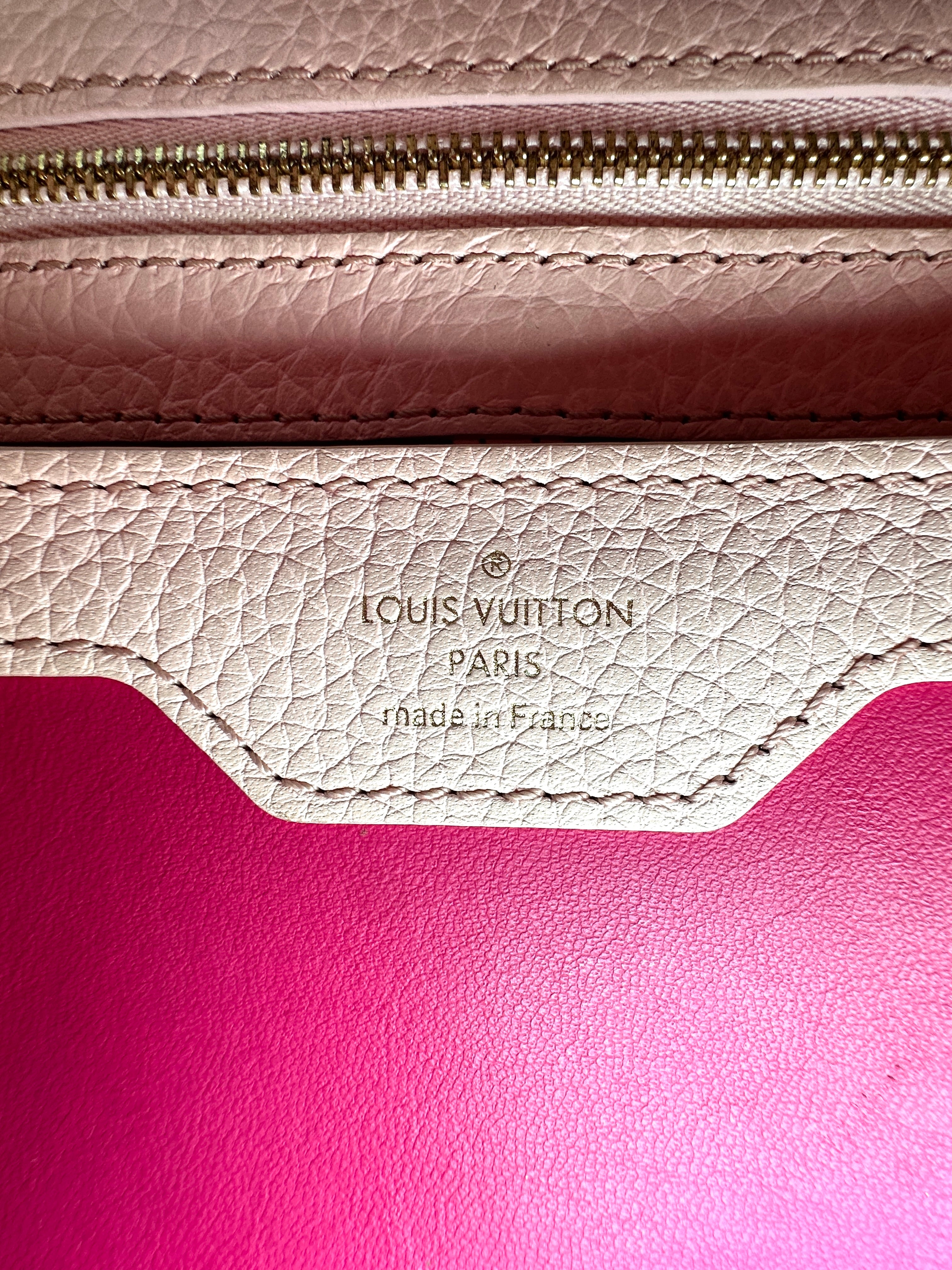 Louis Vuitton Capucines BB Pink Taurillon Leather Rainbow Ombre Handle Bag LV3338