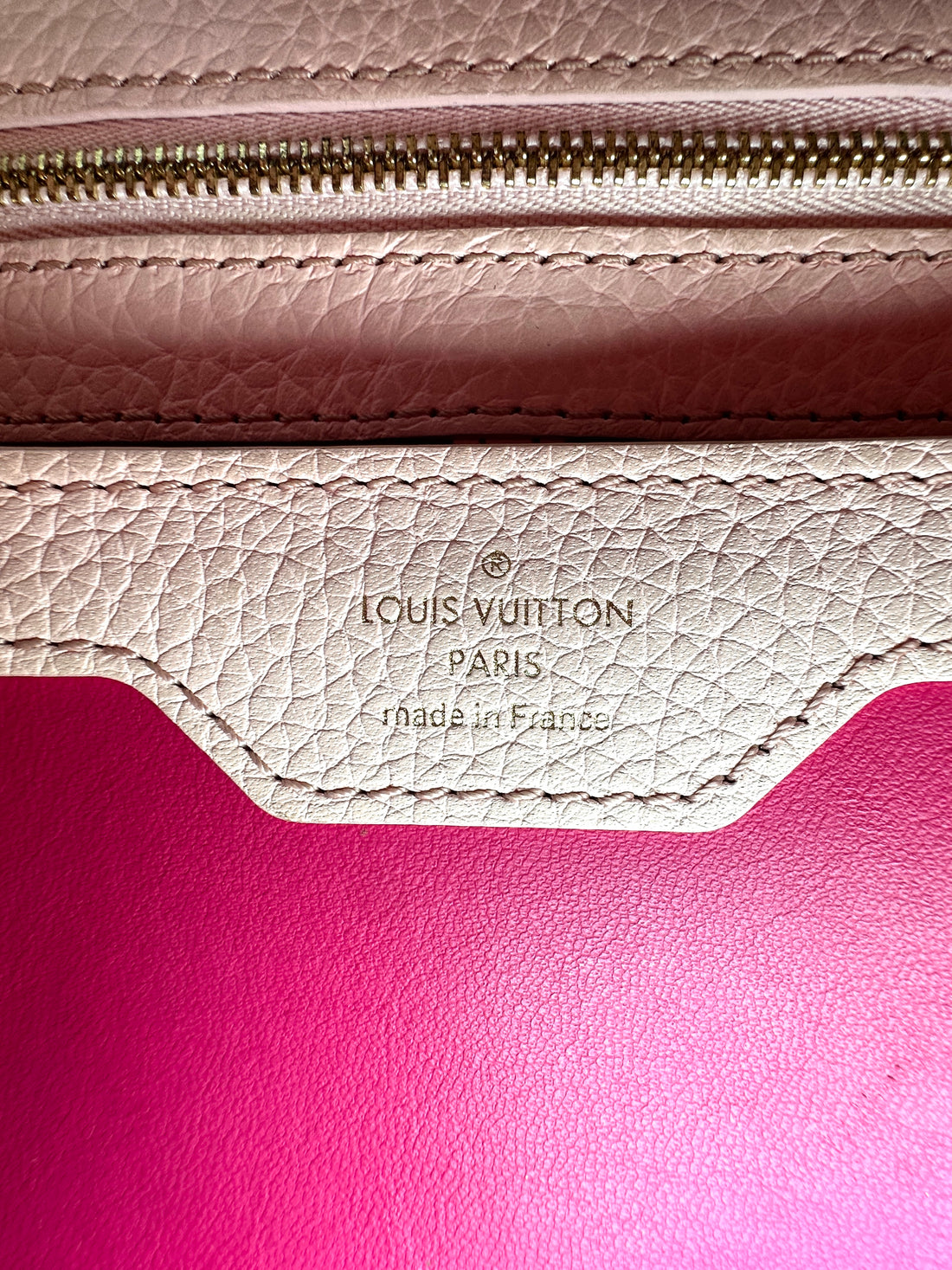 Louis Vuitton Capucines BB Pink Taurillon Leather Rainbow Ombre Handle Bag LV3338