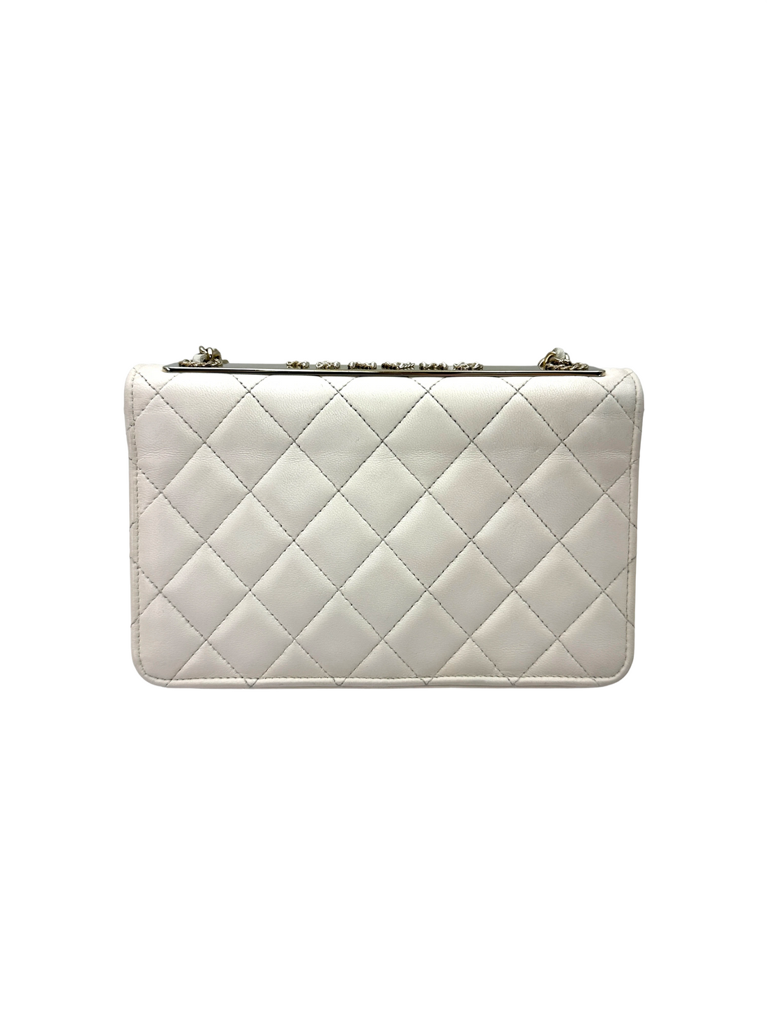 Chanel 23S Trendy CC White Quilted Leather Wallet On Chain(LC***K5) CC2564