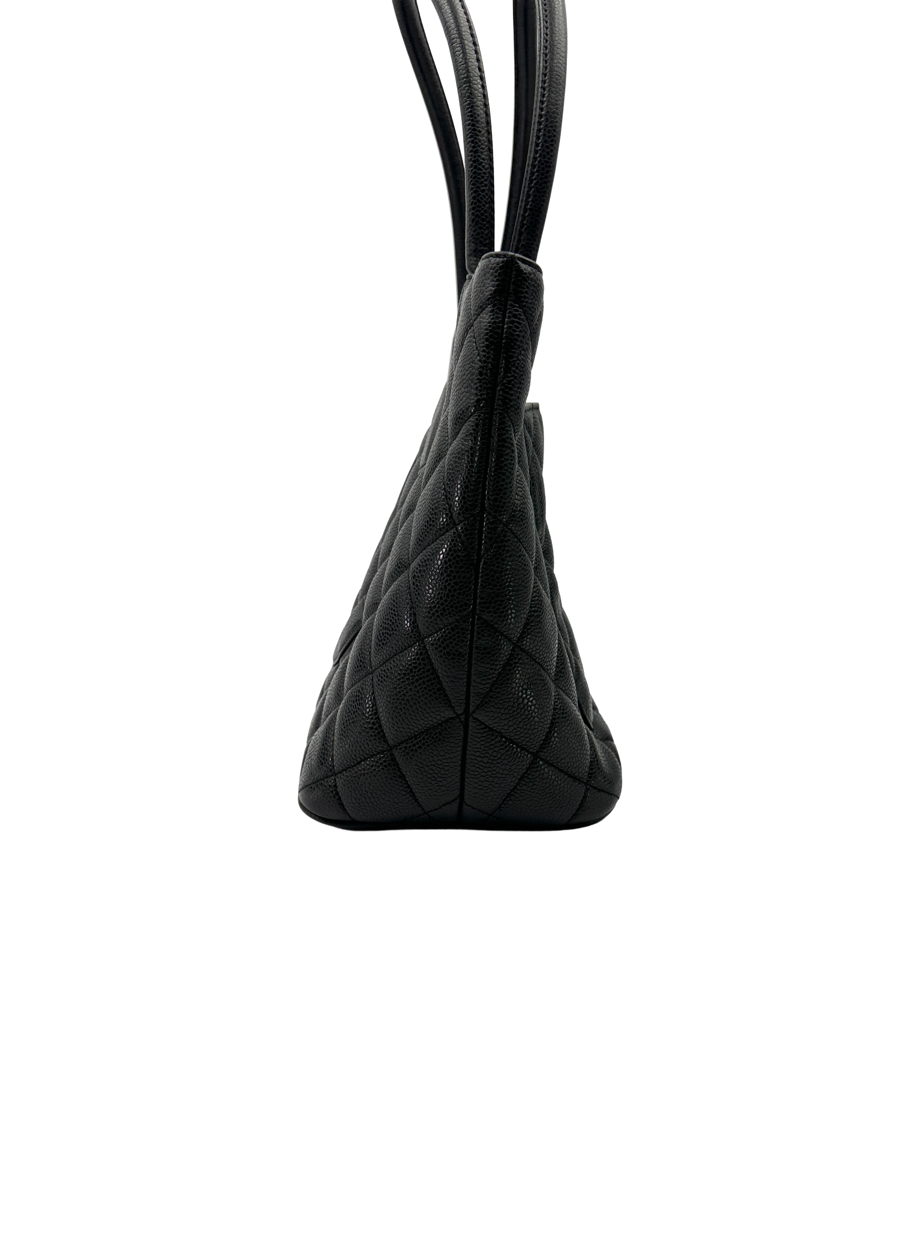Chanel Medallion Black Quilted Leather Handle Bag(69***51) CC2570
