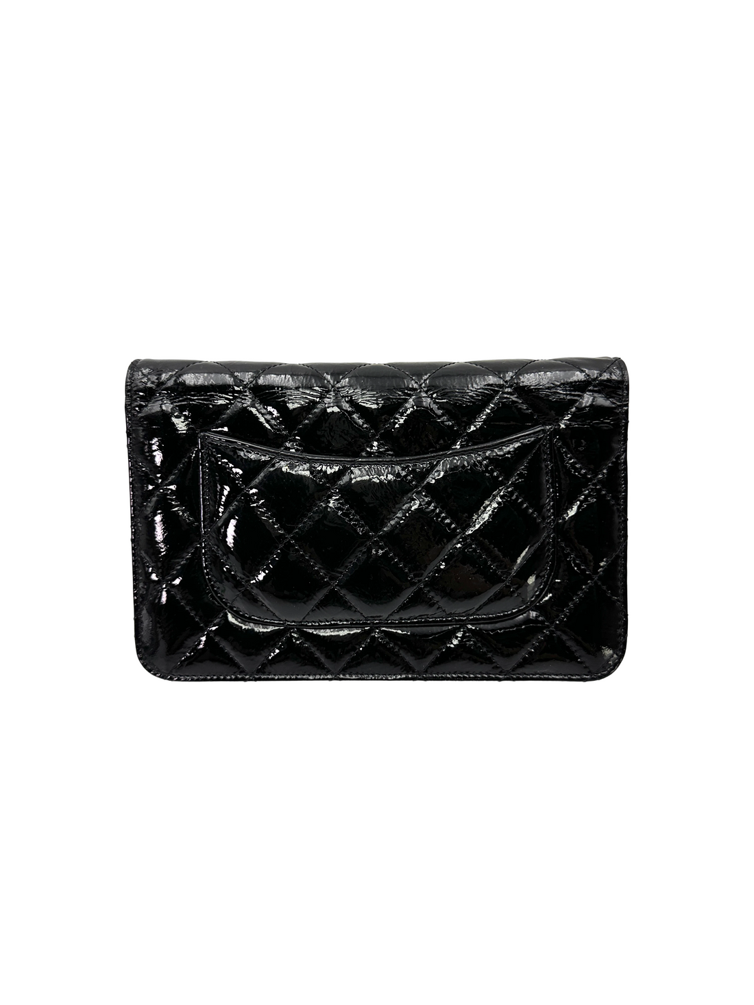 Chanel 2.55 Reissue Black Quilted Patent Leather Wallet On Chain(13***75) CC2572