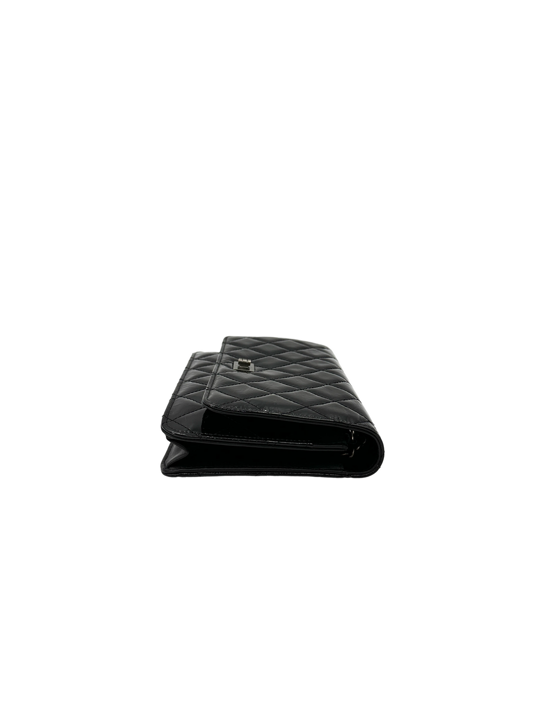 Chanel 2.55 Reissue Black Quilted Patent Leather Wallet On Chain(13***75) CC2572