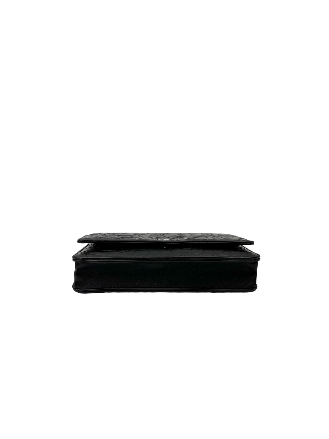 Chanel Black Camellia Embossed Lambskin Wallet On Chain(19***79) CC2566