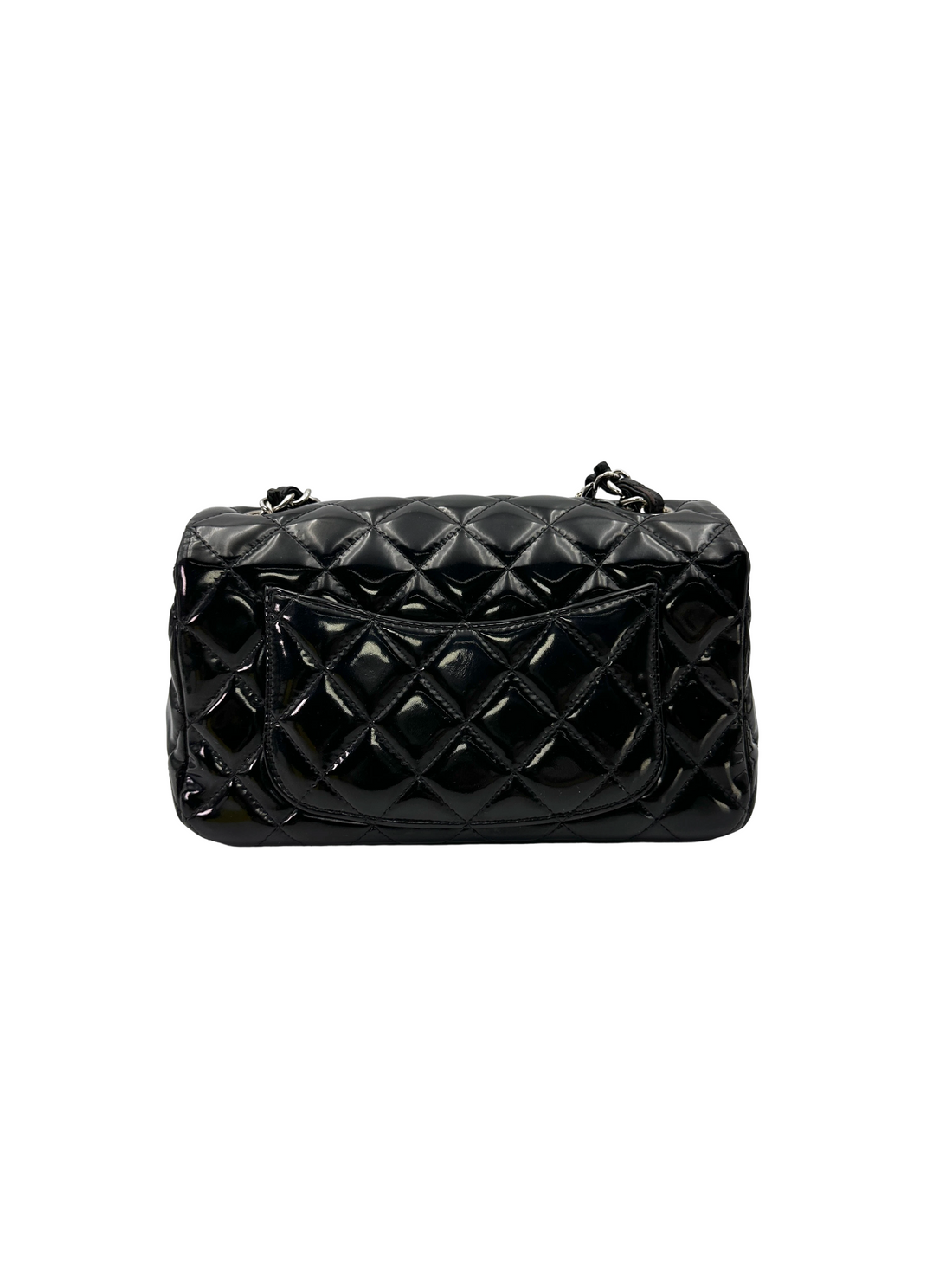 Chanel Classic Flap Black Quilted Patent Leather Mini Shoulder Bag(18***24) CC2558
