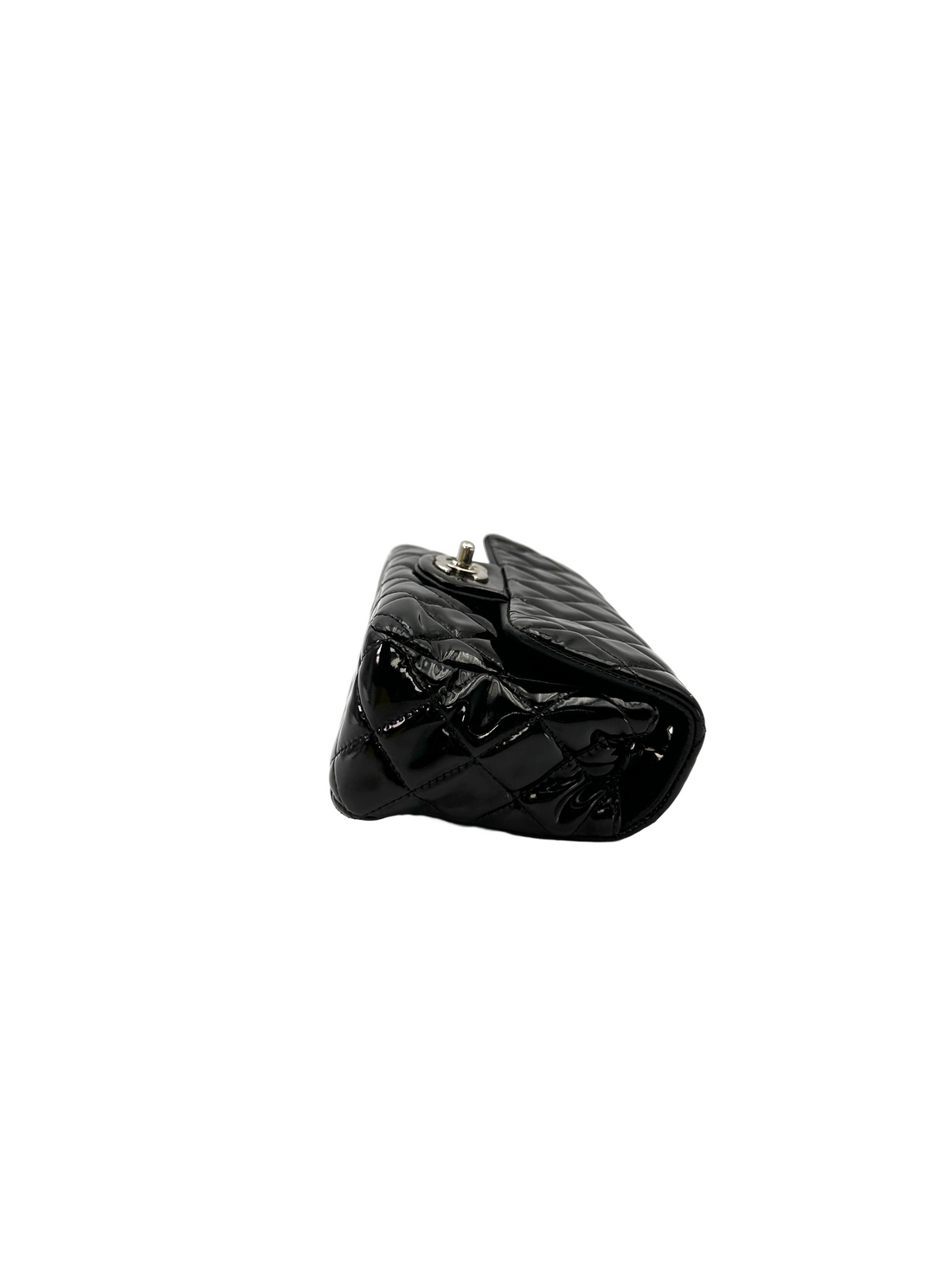 Chanel Classic Flap Black Quilted Patent Leather Mini Shoulder Bag(18***24) CC2558