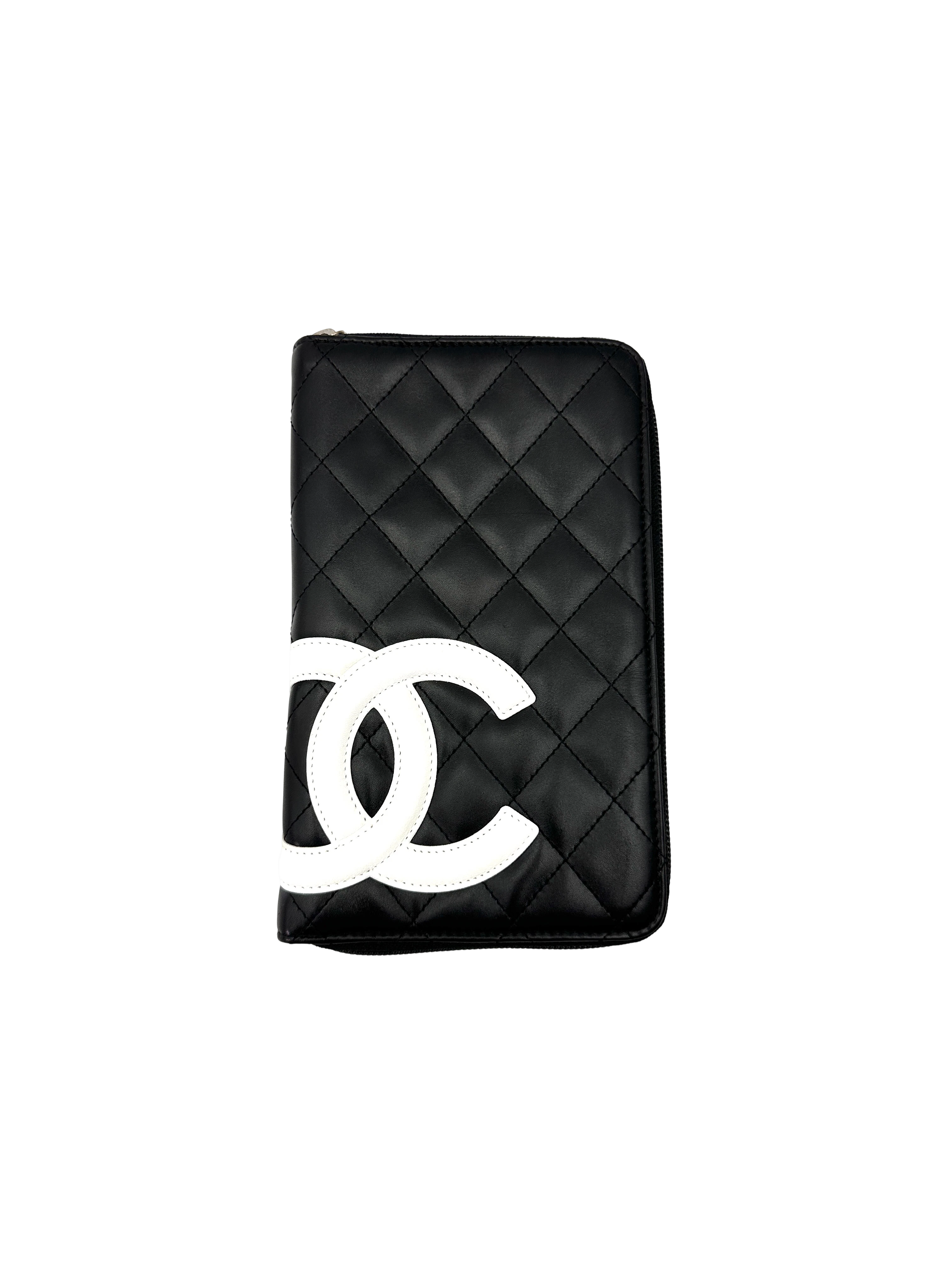 Chanel Cambon Line Black Quilted Leather Long Wallet(99***94) CC2559