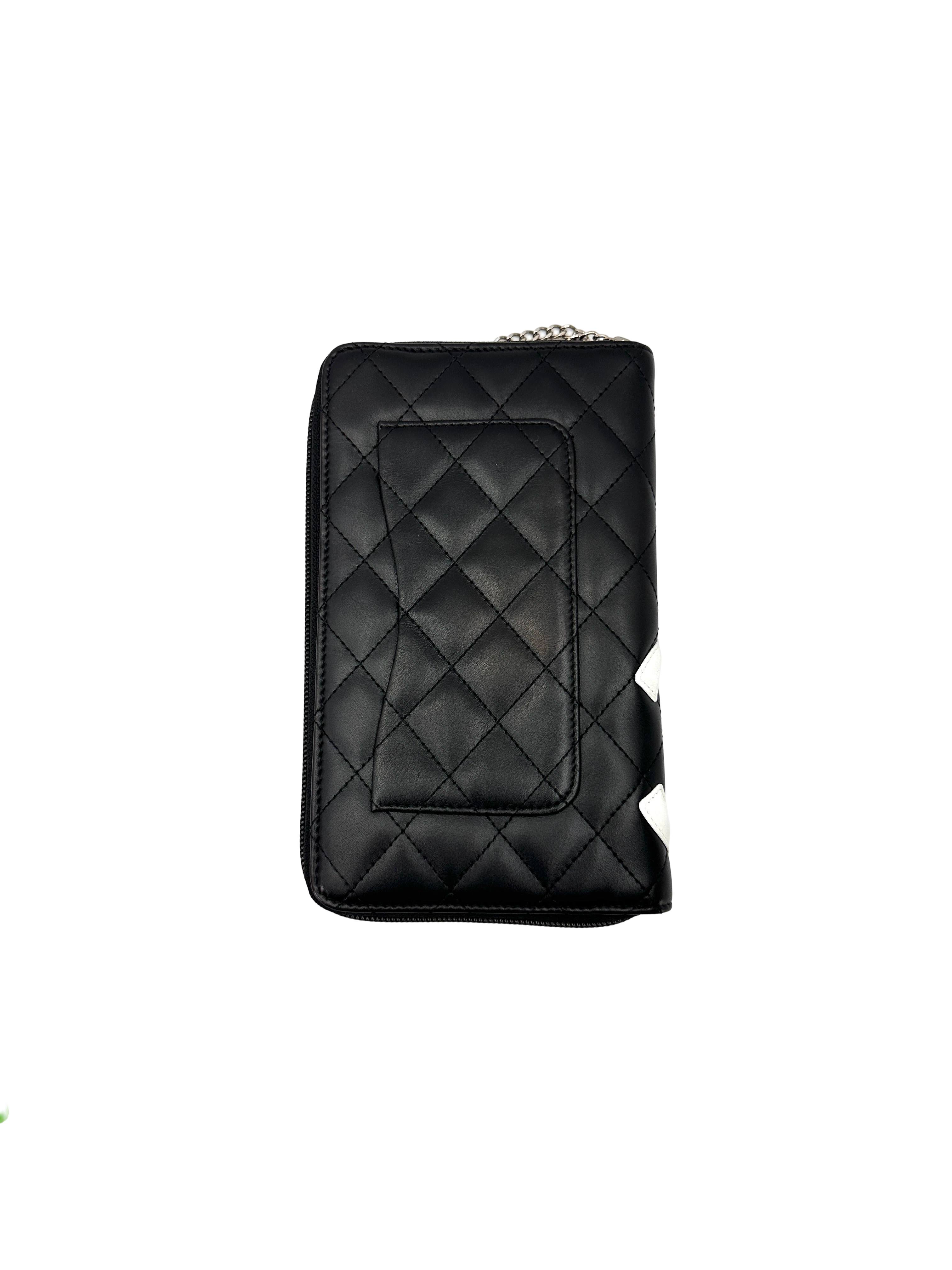Chanel Cambon Line Black Quilted Leather Long Wallet(99***94) CC2559