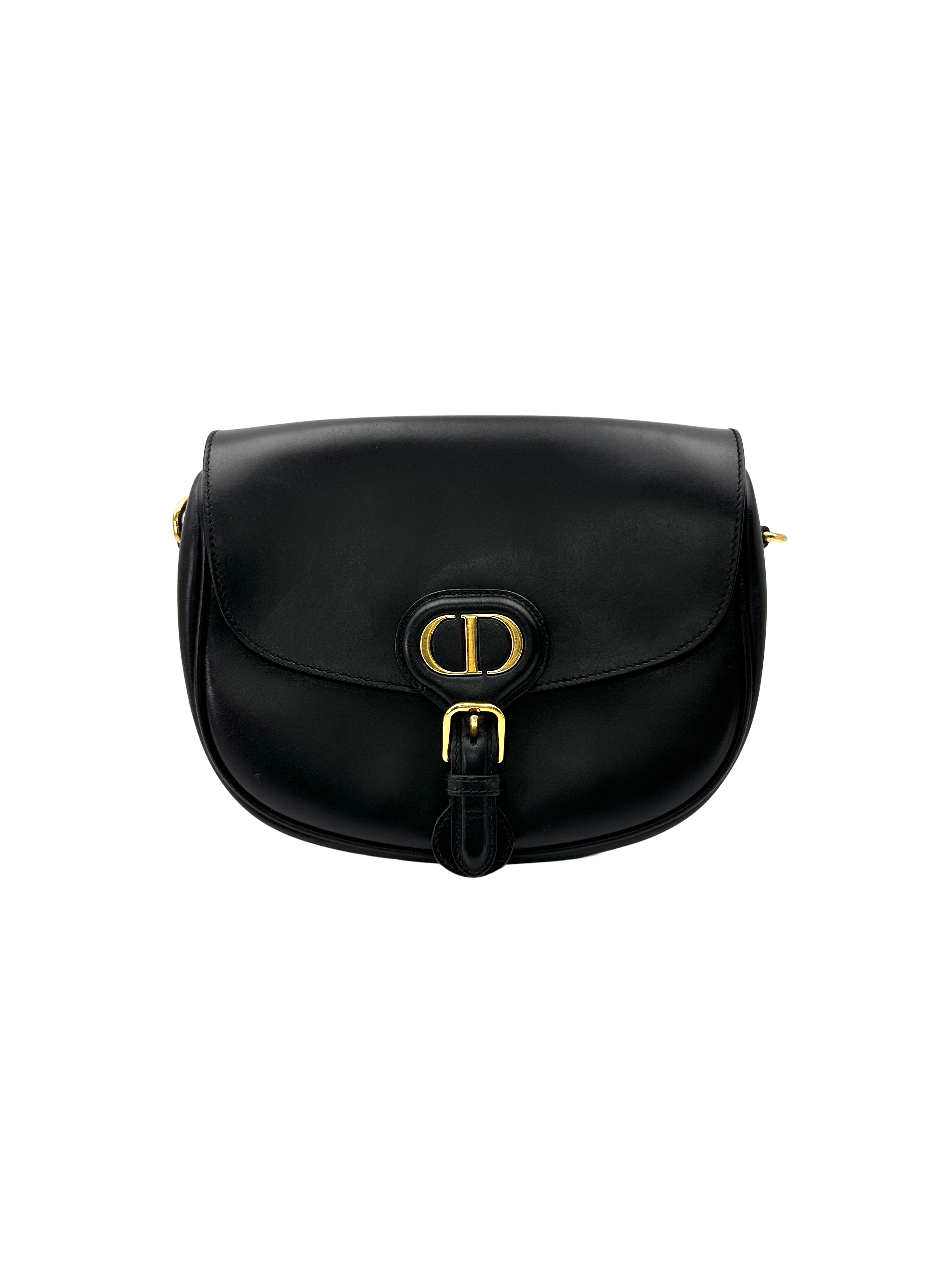 Christian Dior Bobby Black Smooth Leather Shoulder Bag DR933
