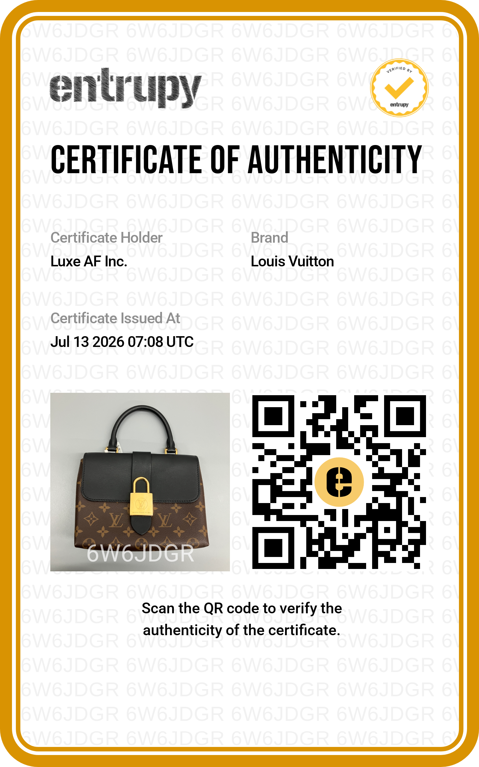 Louis Vuitton Locky Monogram Canvas & Black Leather Handle Bag LV3324