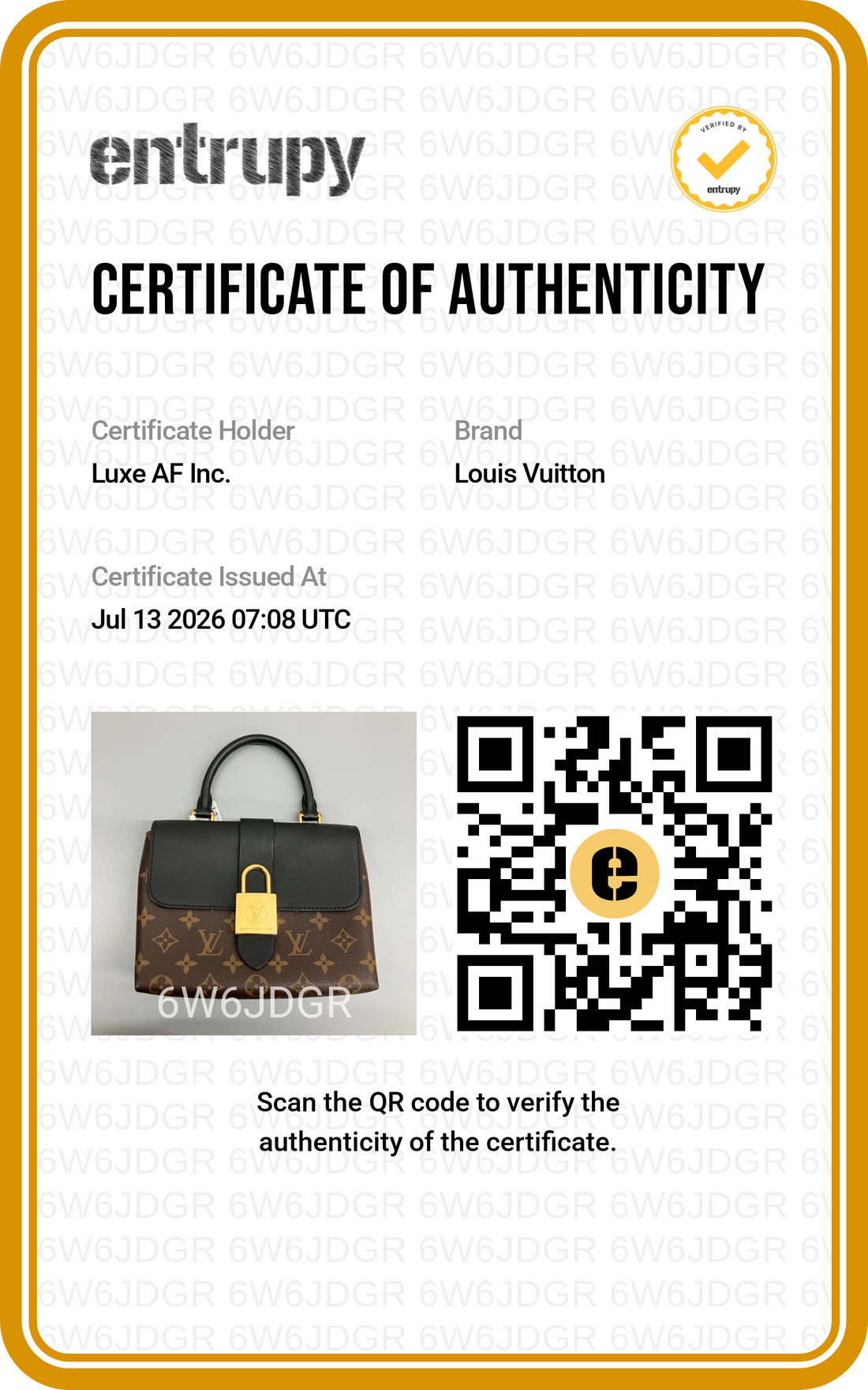 Louis Vuitton Locky Monogram Canvas & Black Leather Handle Bag LV3324
