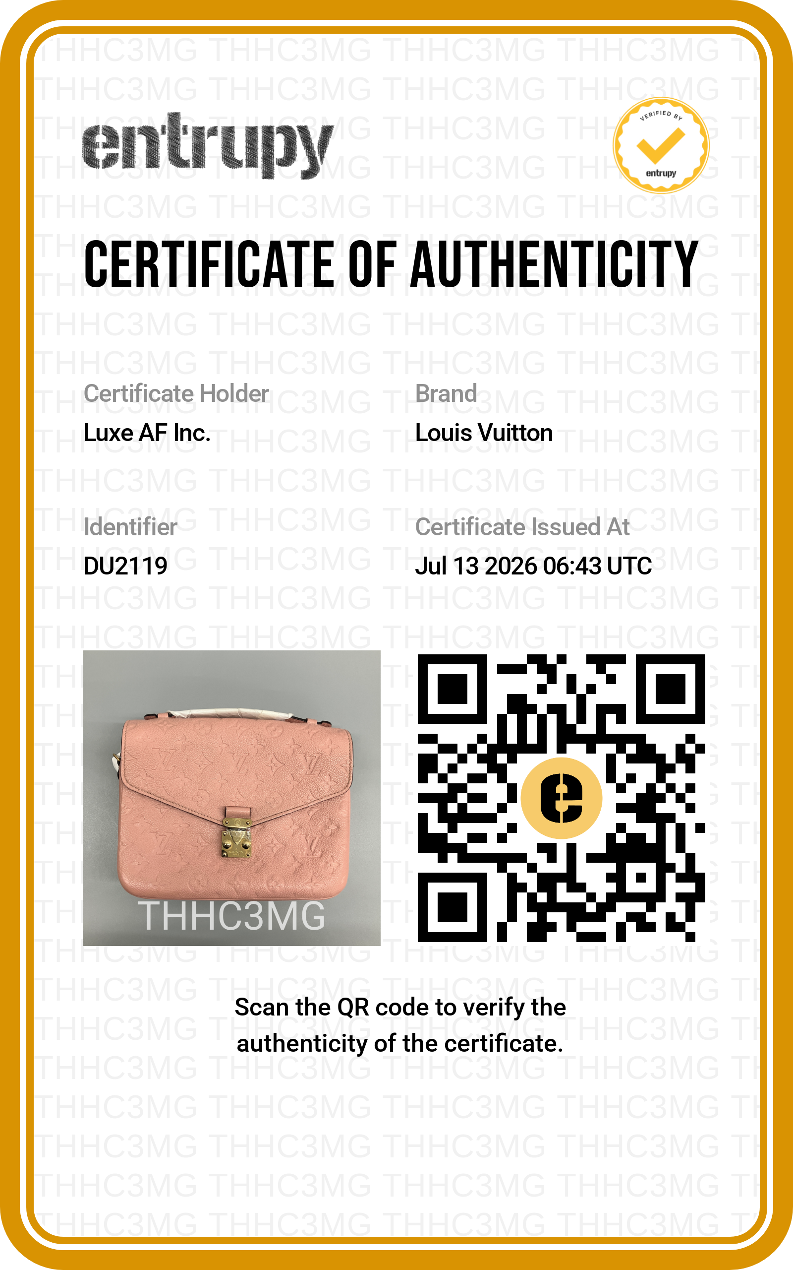 Louis Vuitton Pink Monogram Empreinte Leather Pochette Metis LV3321