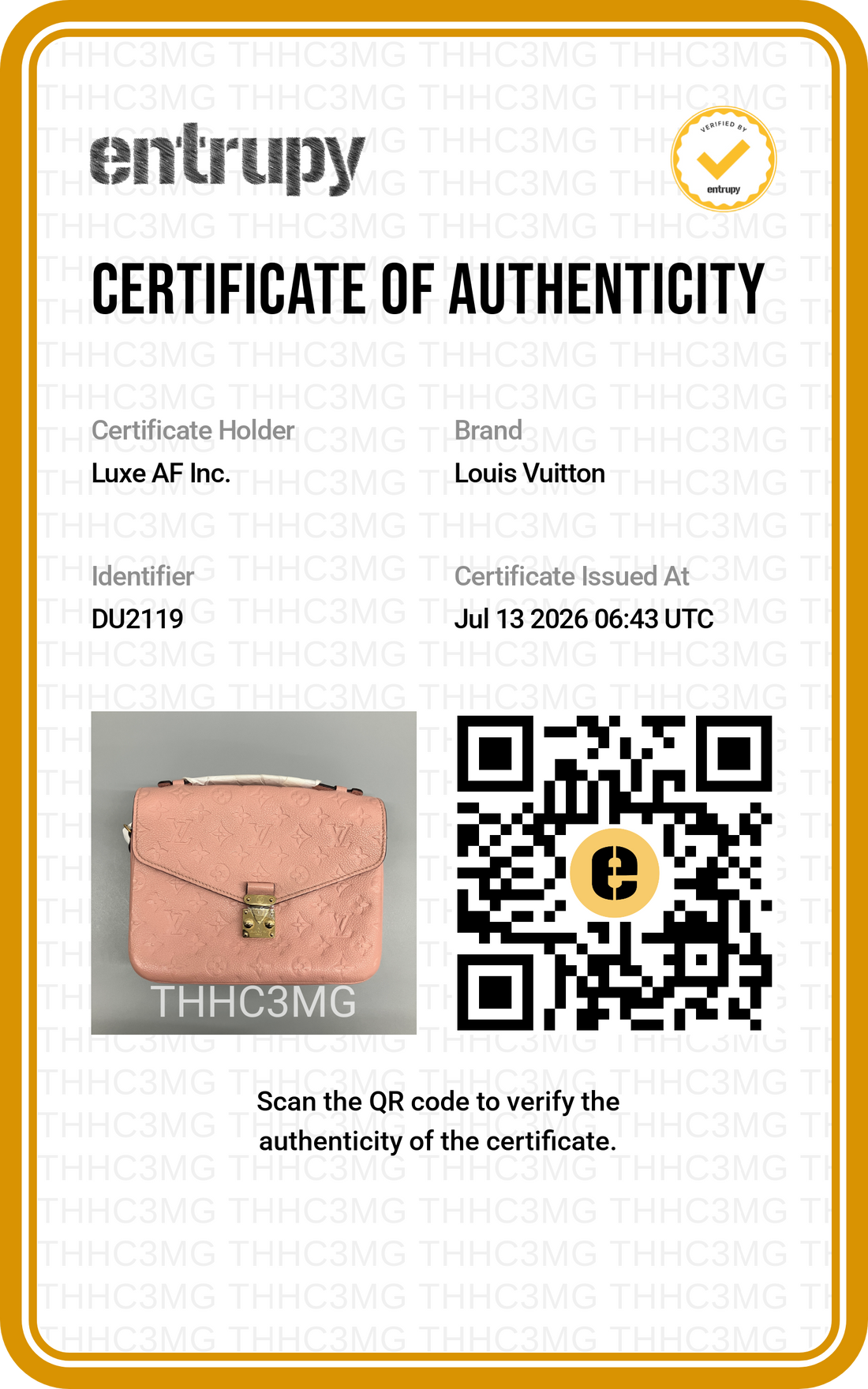 Louis Vuitton Pink Monogram Empreinte Leather Pochette Metis LV3321