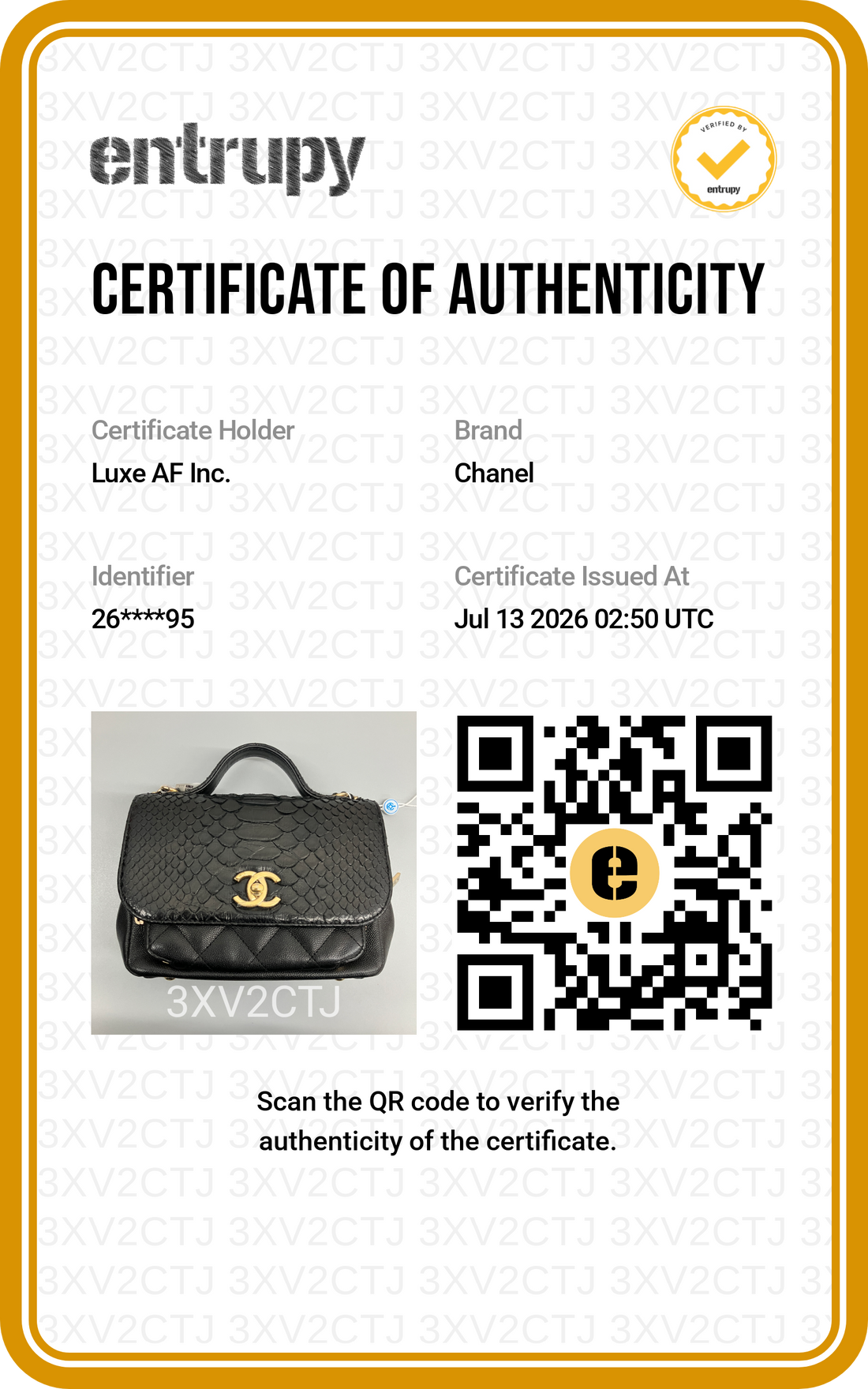 Chanel Black Python Leather Business Affinity Top Handle Bag(26***95) CC2555