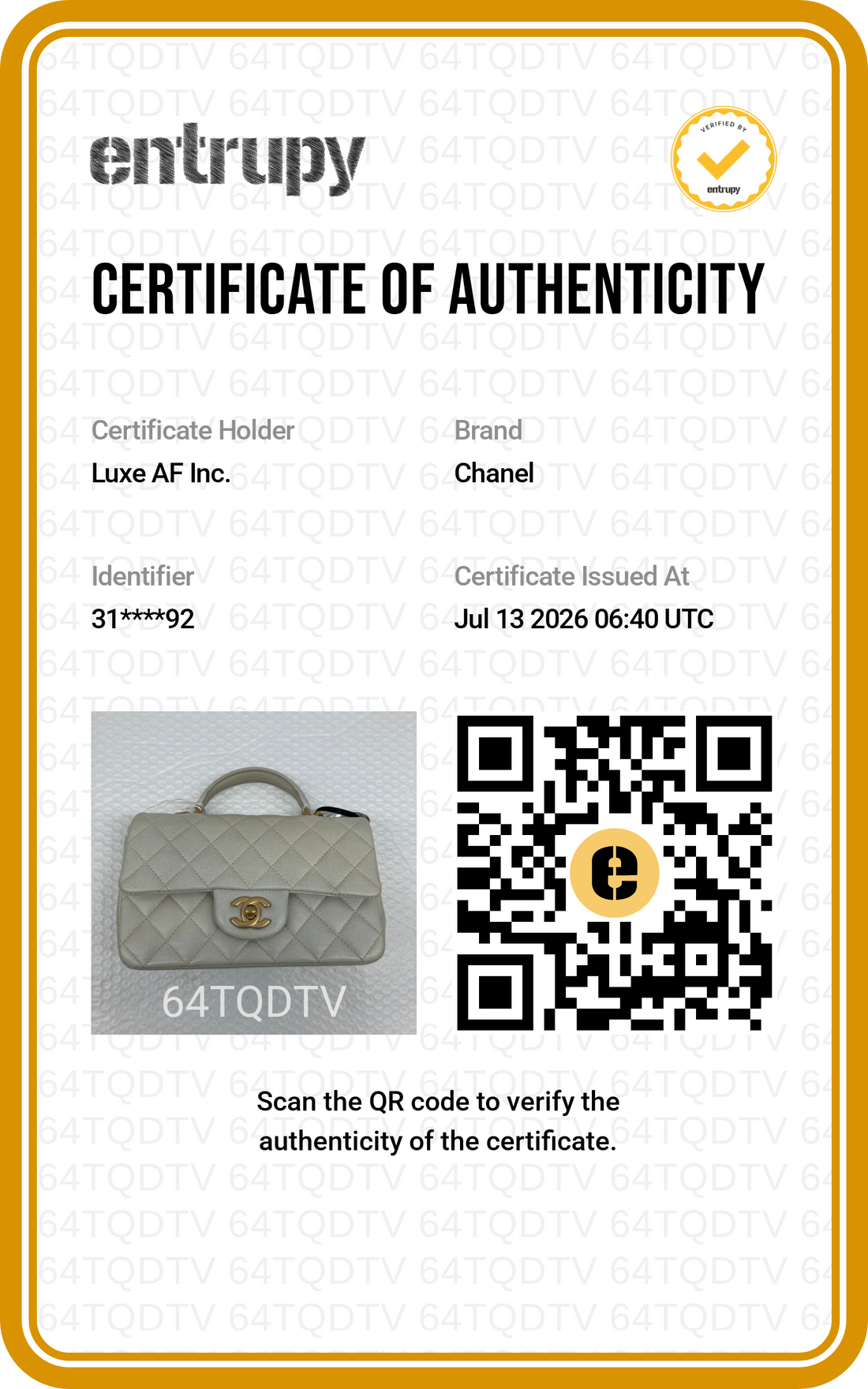 Chanel White Quilted Leather Top Handle Flap Bag(31***92) CC2549