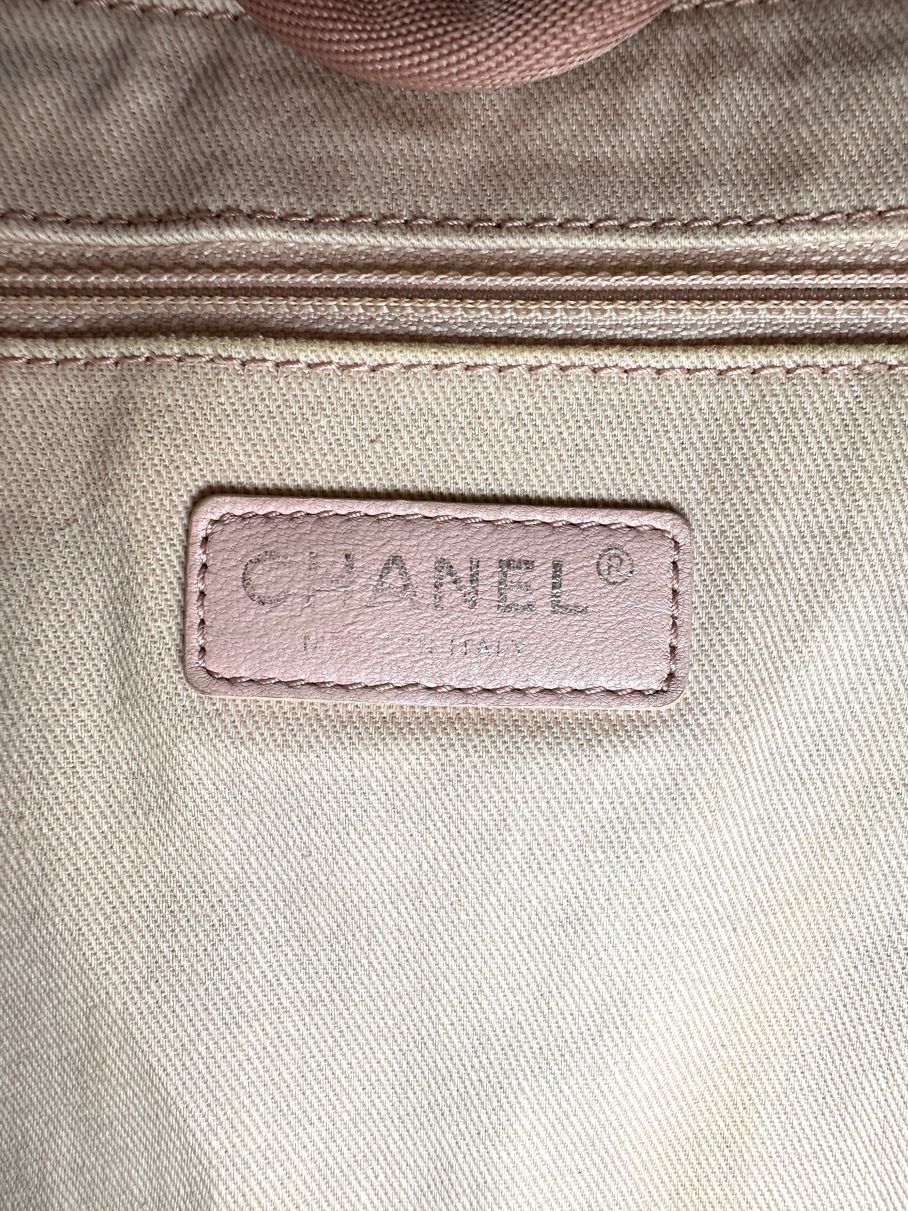 Chanel Deauville White/Pink Canvas Tote Handle Bag(20***51) CC2560