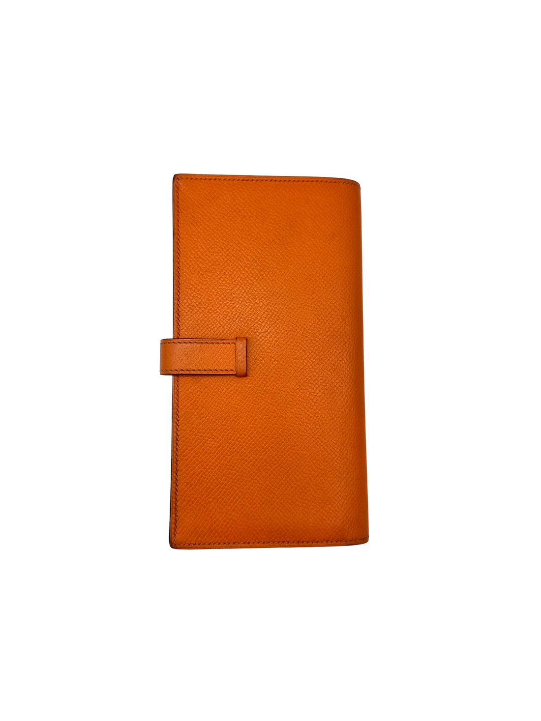 Hermes Bearn Compact Orange Leather Wallet HR185
