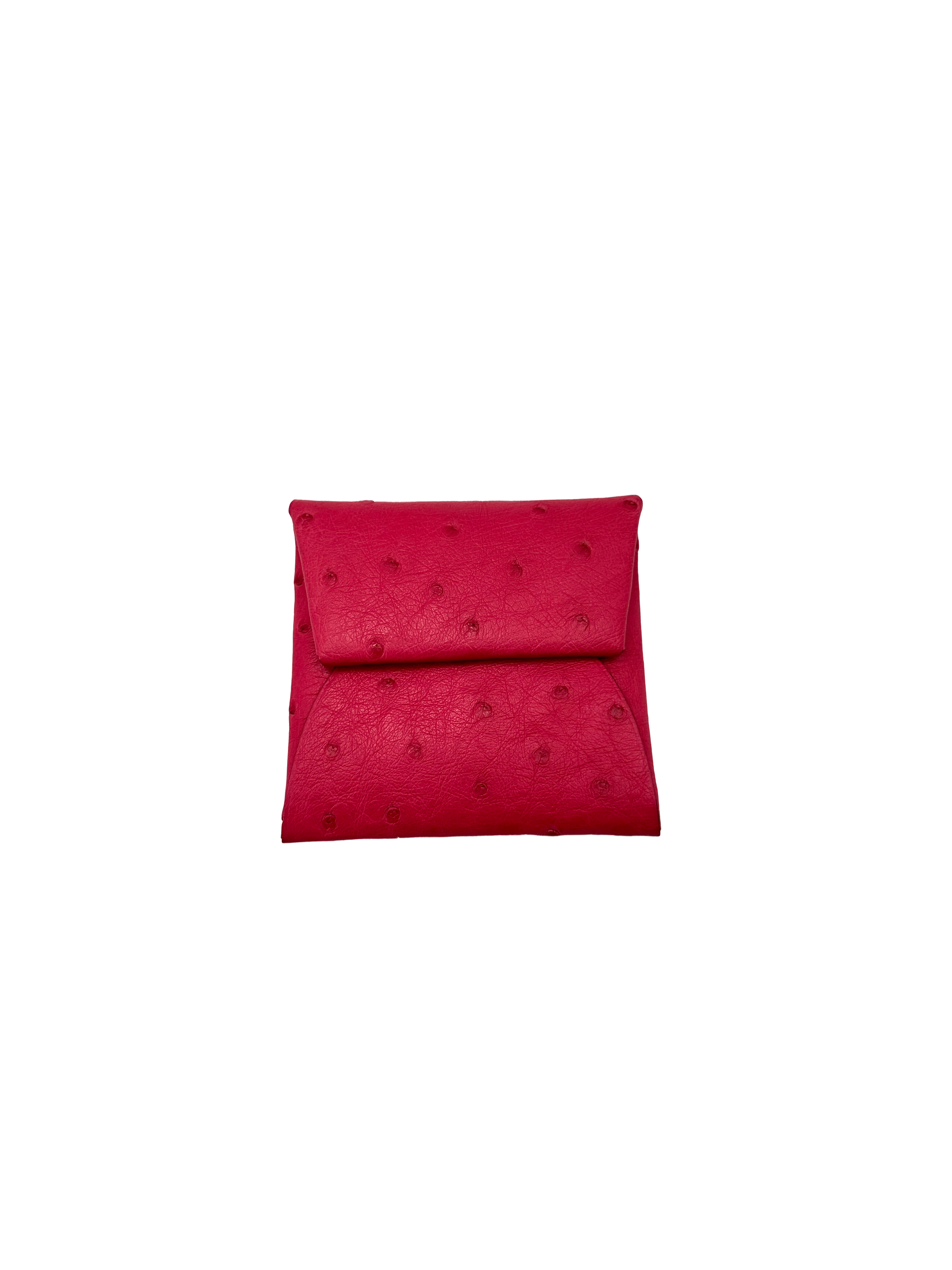 Hermes Bastia Pink Ostrich Leather Wallet HR182